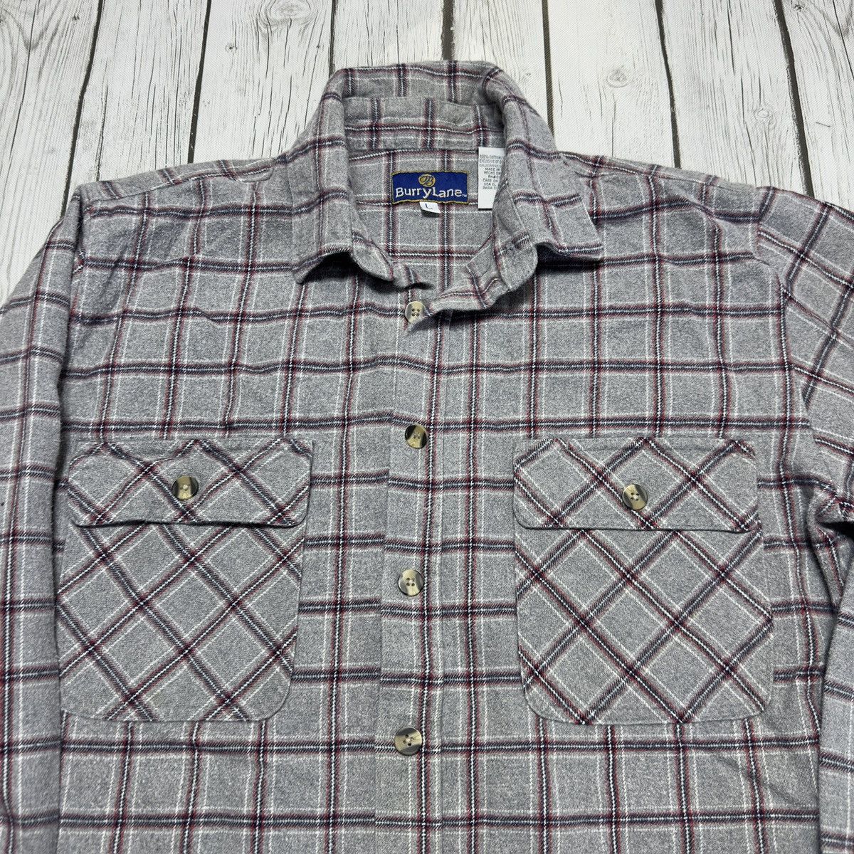 Vintage Vintage Burry Lane flannel shirt Size US L / EU 52-54 / 3 - 3 Thumbnail