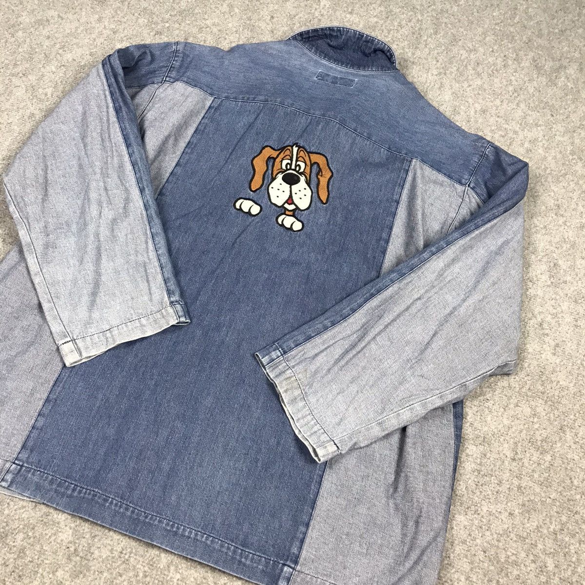 Japanese Brand DENIM JACKET BUTTON BONSKIP EMBROIDERY DOG PATCHWORK JACKET Size US M / EU 48-50 / 2 - 9 Thumbnail