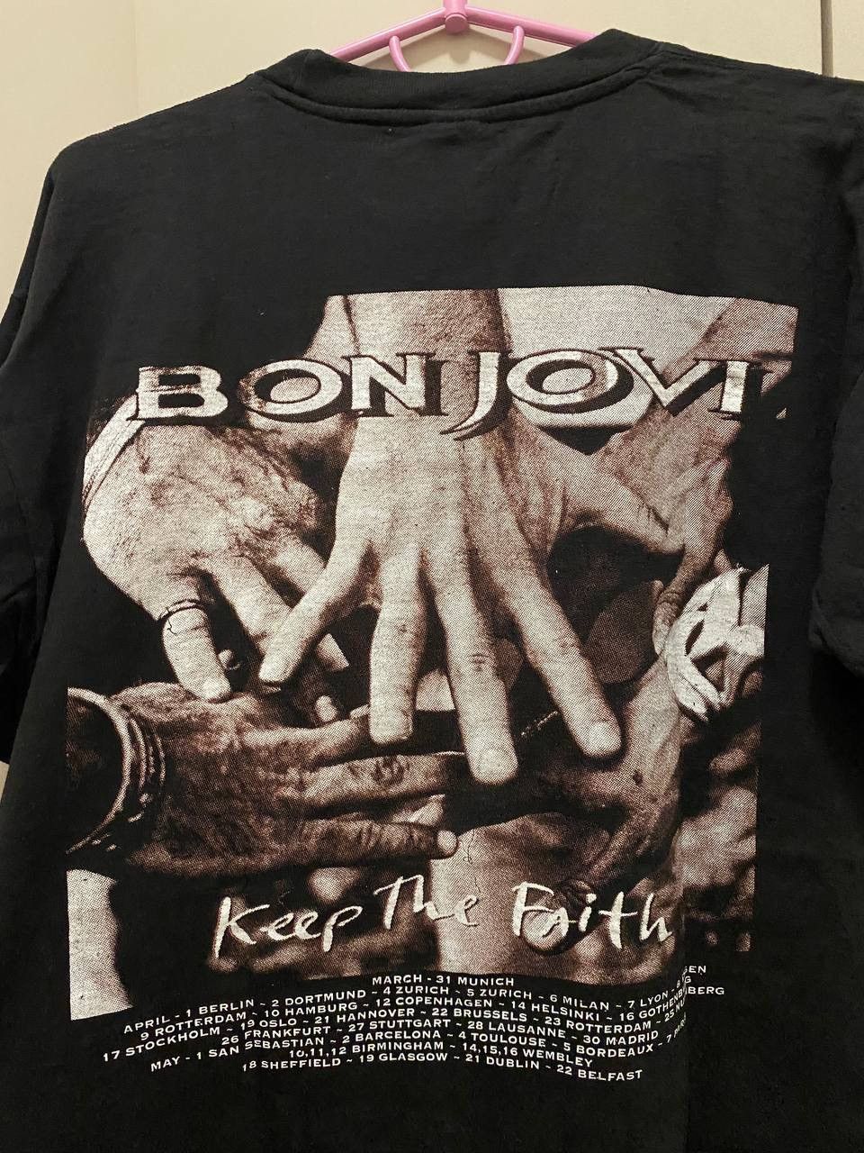 Band Tees × Bon Jovi × Vintage 1992 Vintage Bon Jovi Shirt Single Stitch Vintage Tour Size US XL / EU 56 / 4 - 10 Thumbnail