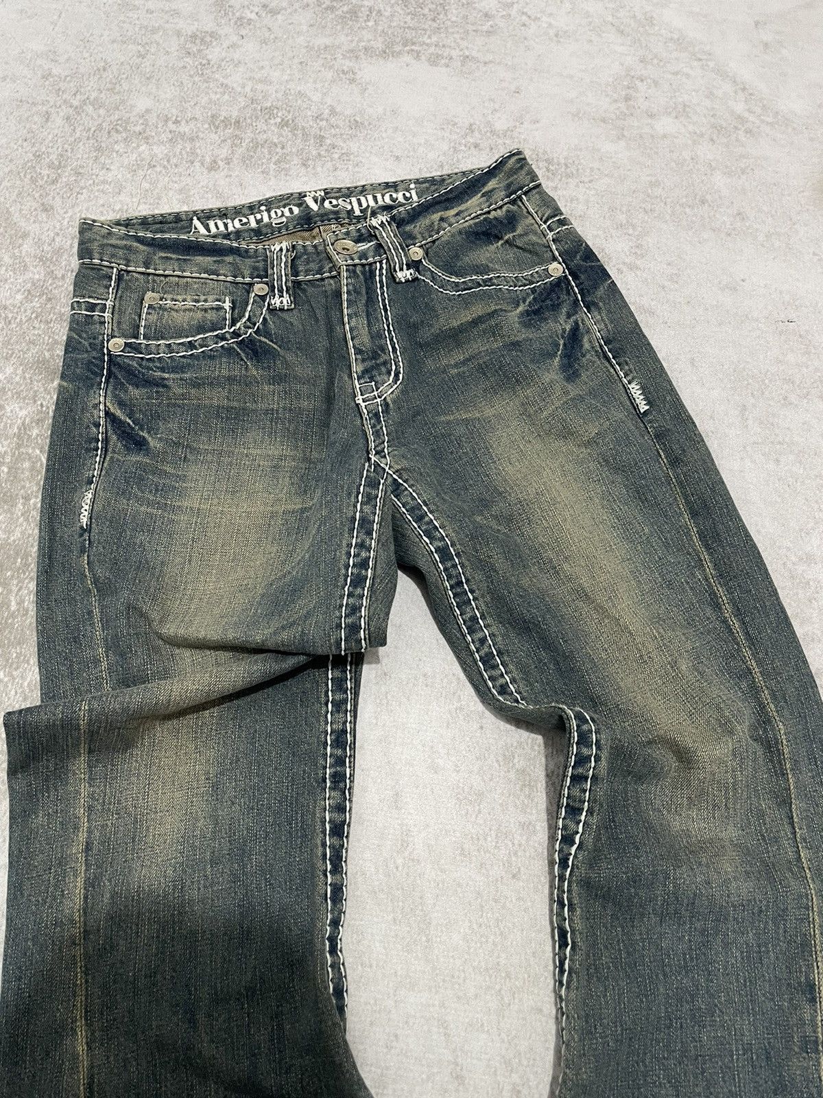 If Six Was Nine × Japanese Brand × Le Grande Bleu (L.G.B.) 2000s Flared amerigi wash japan denim pants y2k style Size US 30 / EU 46 - 2 Thumbnail