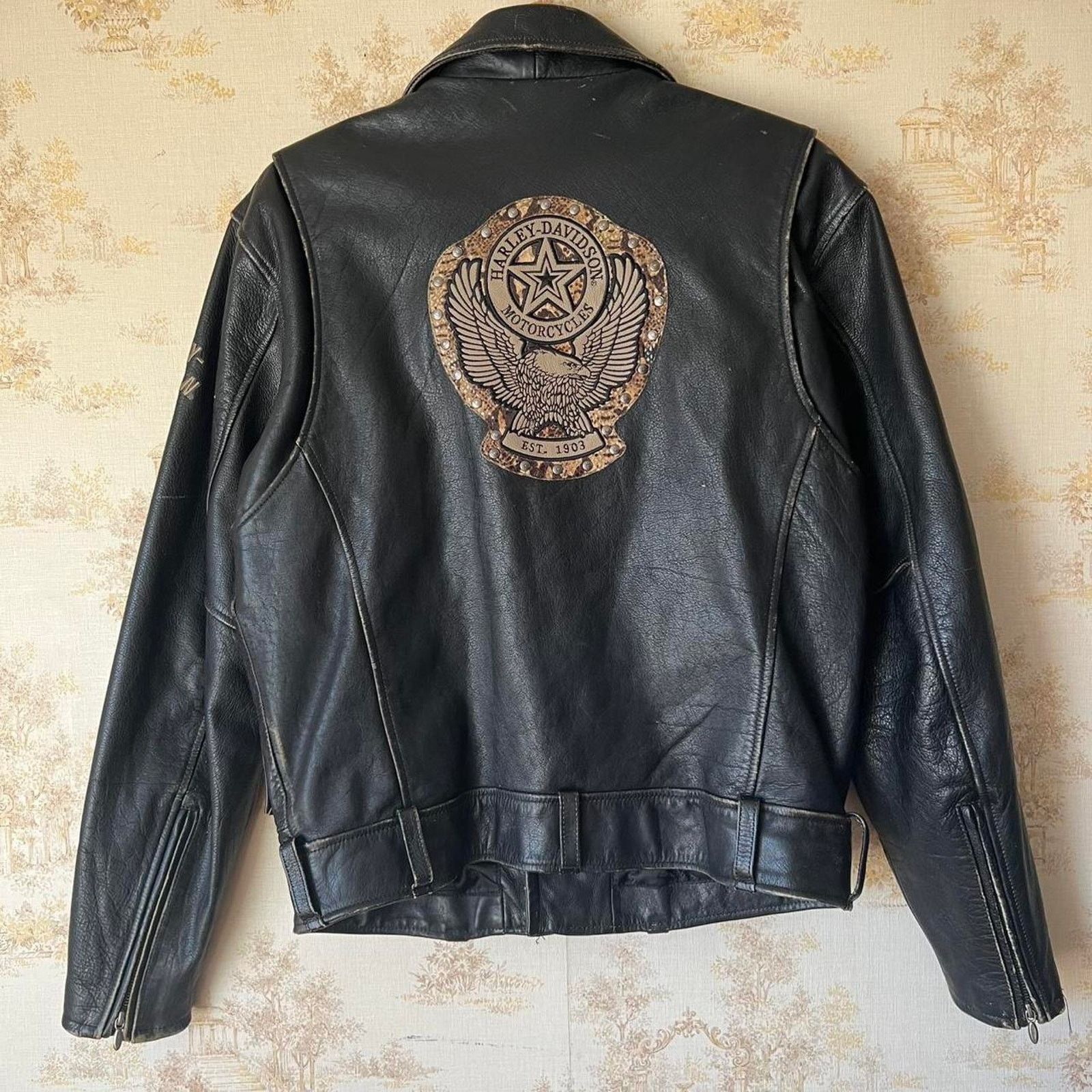 Harley Davidson 00s Harley Davidson Leather Motorcycle Jacket | Cycle Champ Size US M / EU 48-50 / 2 - 5 Thumbnail