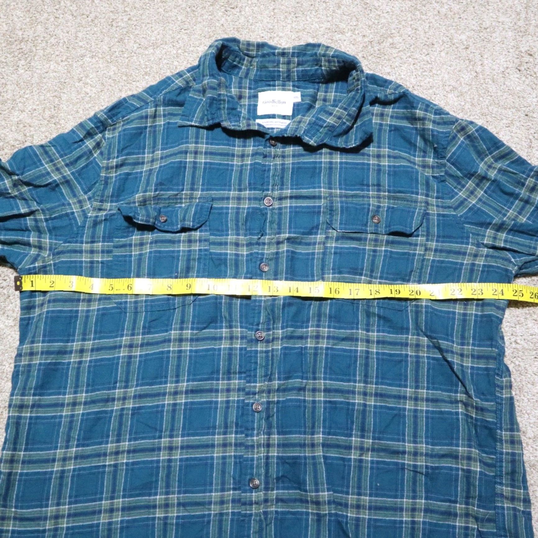 Vintage Goodfellow & Co Blue Plaid Green Long Sleeve Button-Down Shirt Mens Size XXL 2XL Size US XXL / EU 58 / 5 - 4 Thumbnail