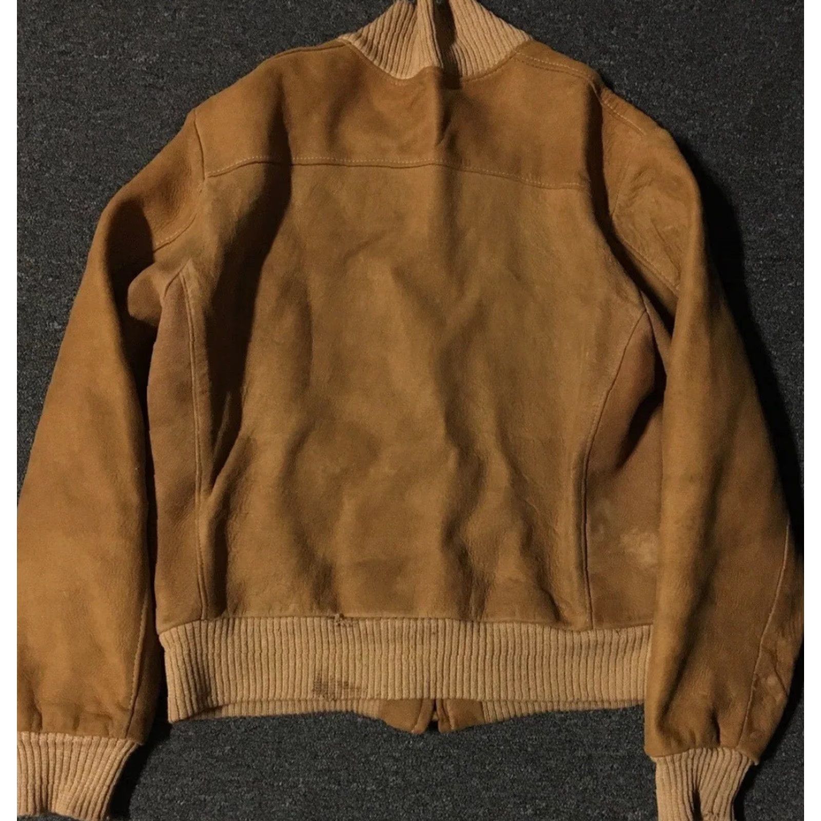 Vintage VINTAGE 50s Suede Bomber Jacket S Brown Distress Zip Conmatic Cowboy Biker Grunge Size US S / EU 44-46 / 1 - 7 Thumbnail