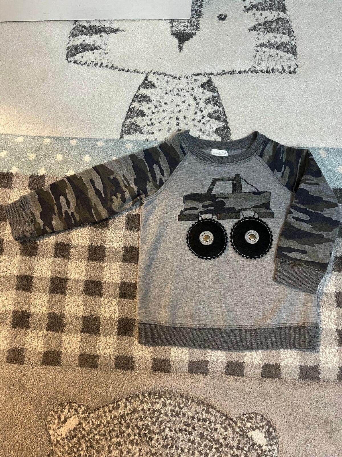 Other Mud Pie Camo Truck Lightweight Sweatshirt Size ONE SIZE - 2 Thumbnail
