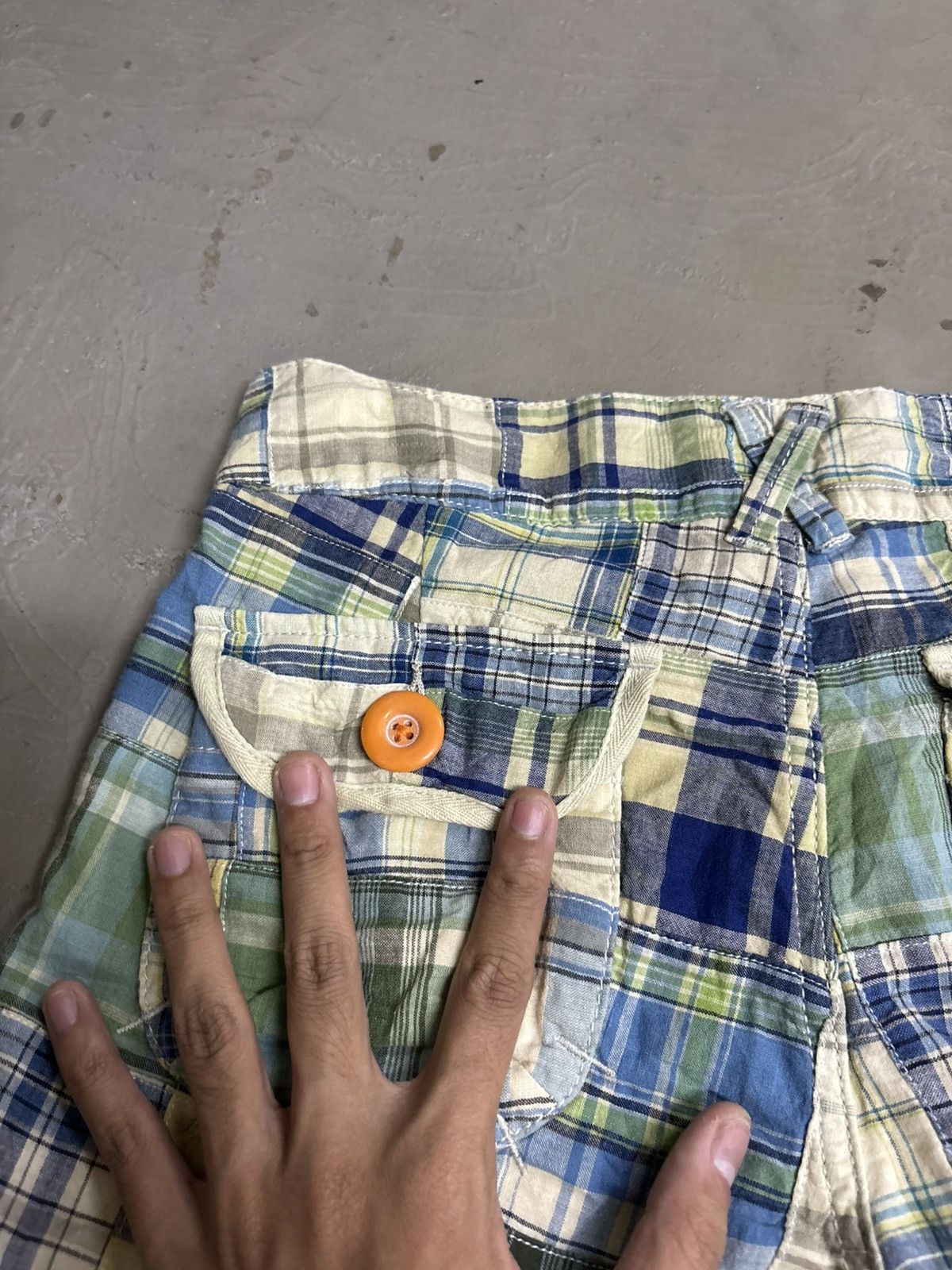 Kapital 1980’s Vintage Japanese Distressed Patchwork Denim Shorts Size 28" / US 6 / IT 42 - 10 Thumbnail