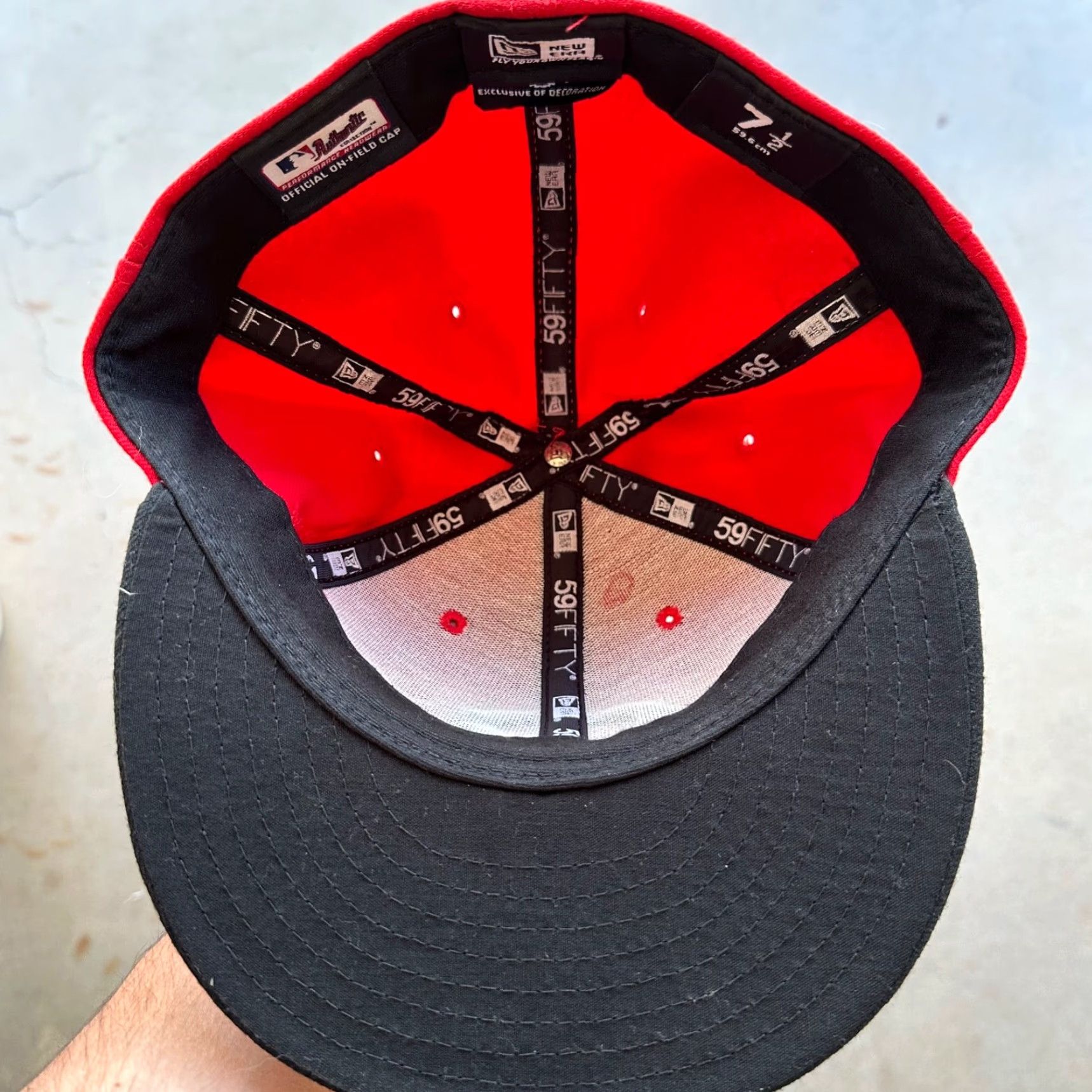 New Era VINTAGE New Era 59Fifty Cincinnati Reds Hat 7 1/2 Fitted Baseball Cap Red Mens Size ONE SIZE - 3 Thumbnail