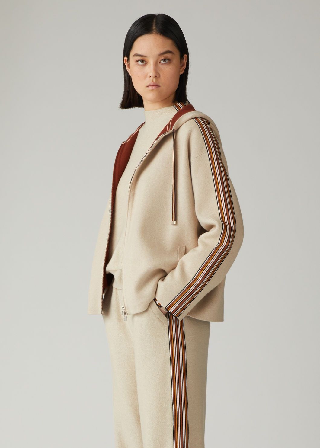 Loro Piana o1w1db10724 Suitcase Stripe Bomber Jacket in Ivory Size L / US 10 / IT 46 - 4 Thumbnail