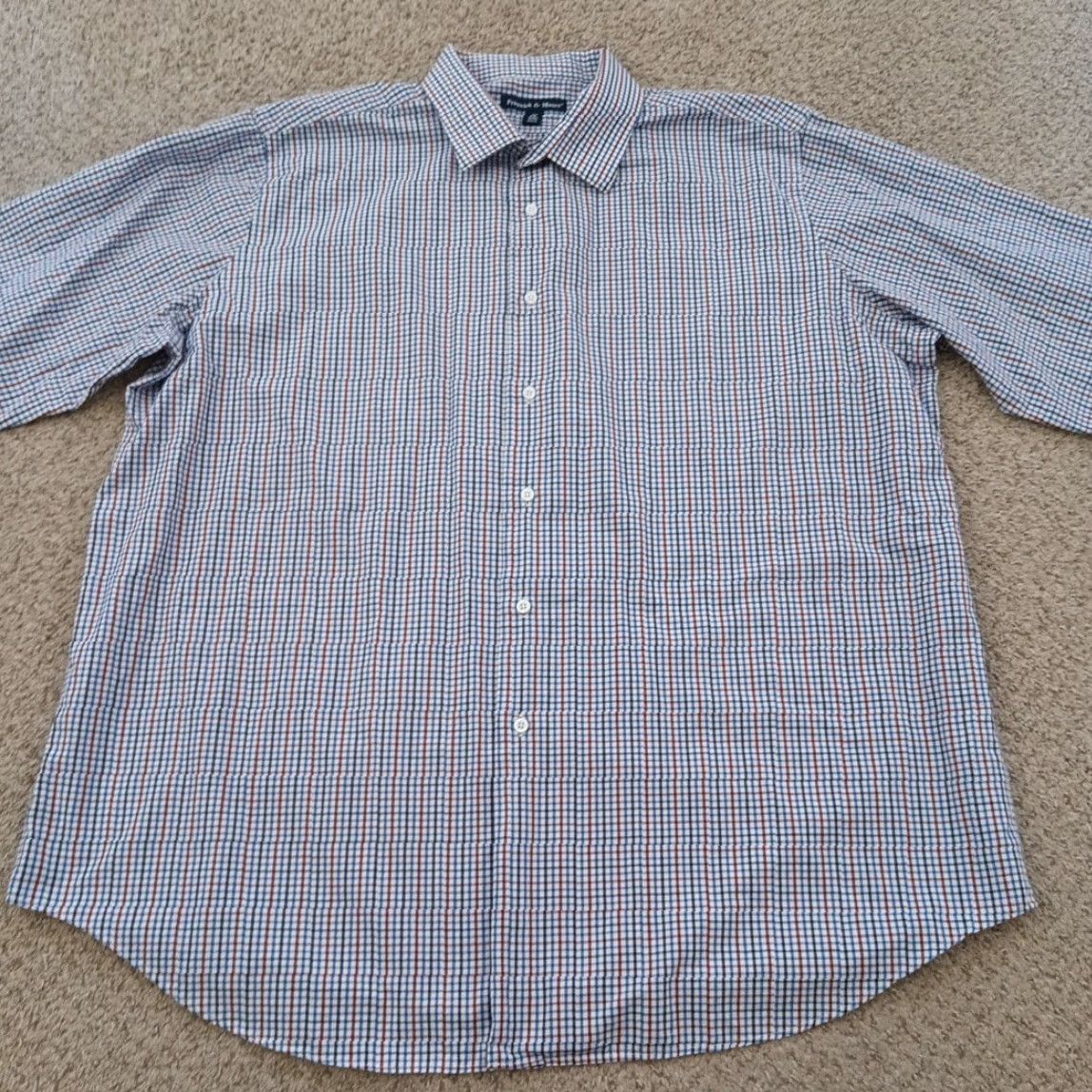 Vintage Preswick & Moore Shirt 2X Big & Tall Red Blue Plaid Long Sleeve Button-Up Mens Size US XXL / EU 58 / 5 - 4 Thumbnail