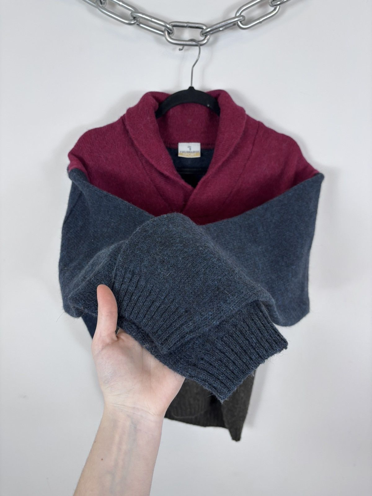 Trussardi Vintage Trussardi Sport Men’s Wool Knit Shawl Collar Sweater Size US M / EU 48-50 / 2 - 6 Thumbnail