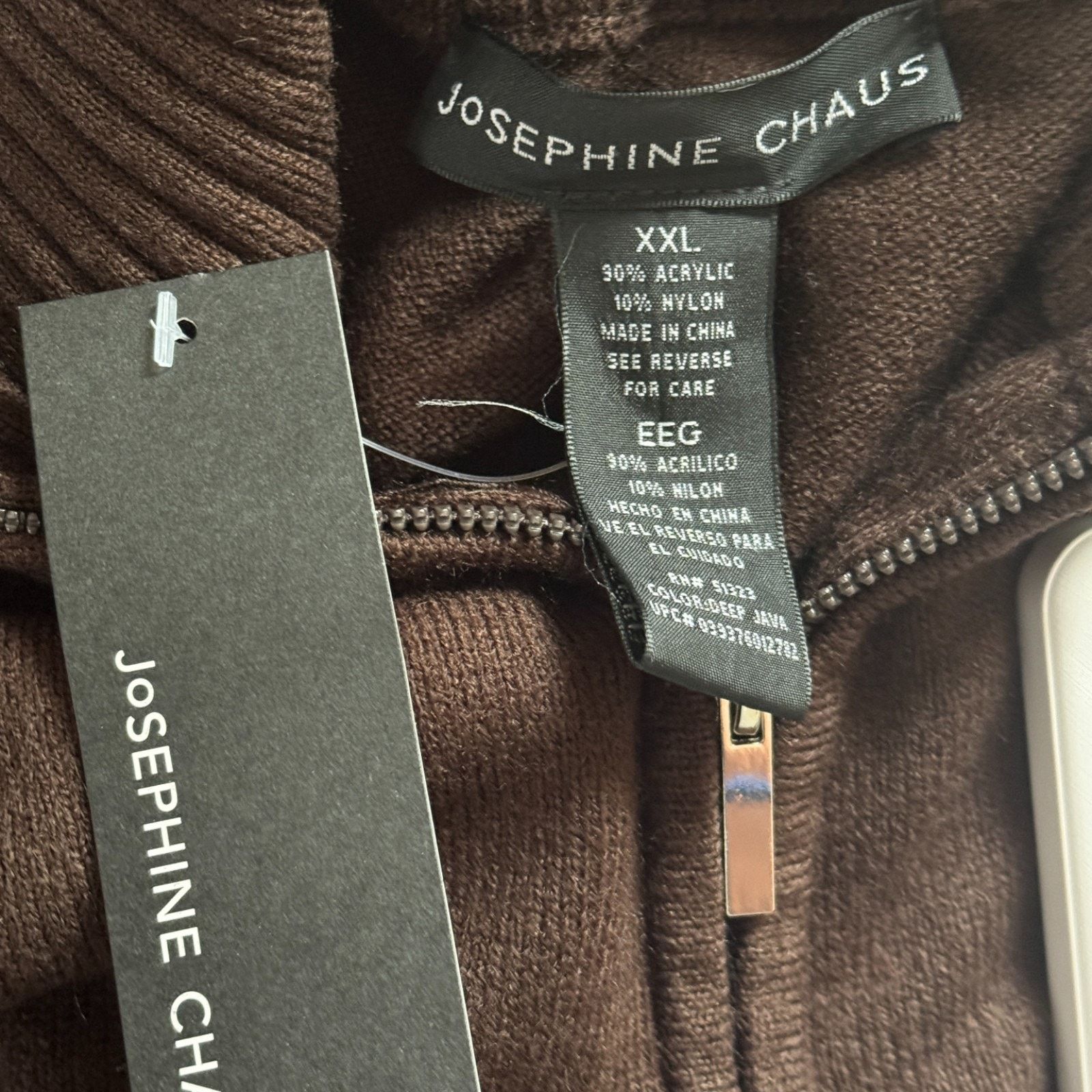 Other Josephine Chaus Brown Full Zip Sweater XXL Long Sleeve Size XXL / US 16-18 / IT 52-54 - 9 Thumbnail