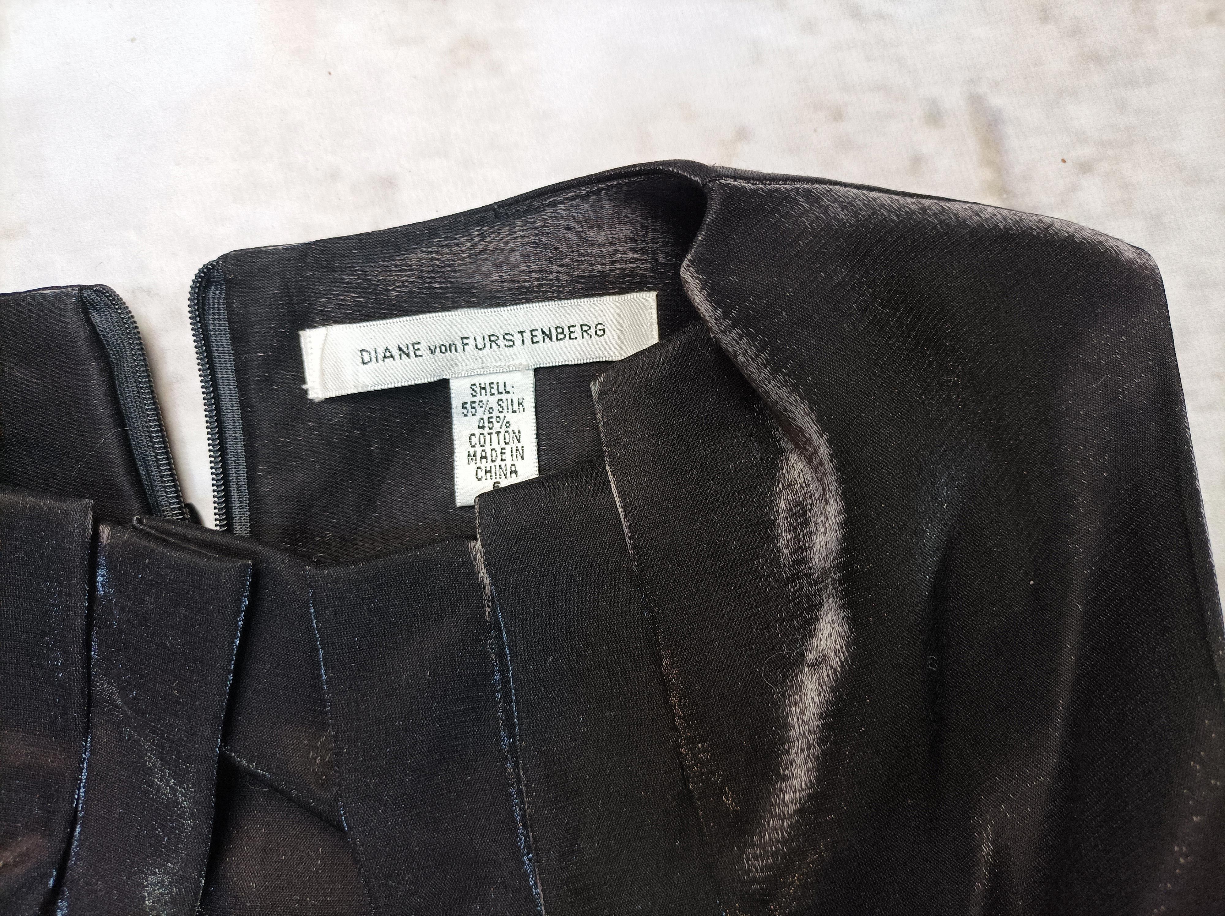 Diane von Furstenberg Diane von Furstenberg Black Silk Cotton Pleated Dress Size 6 Size M / US 6-8 / IT 42-44 - 5 Thumbnail