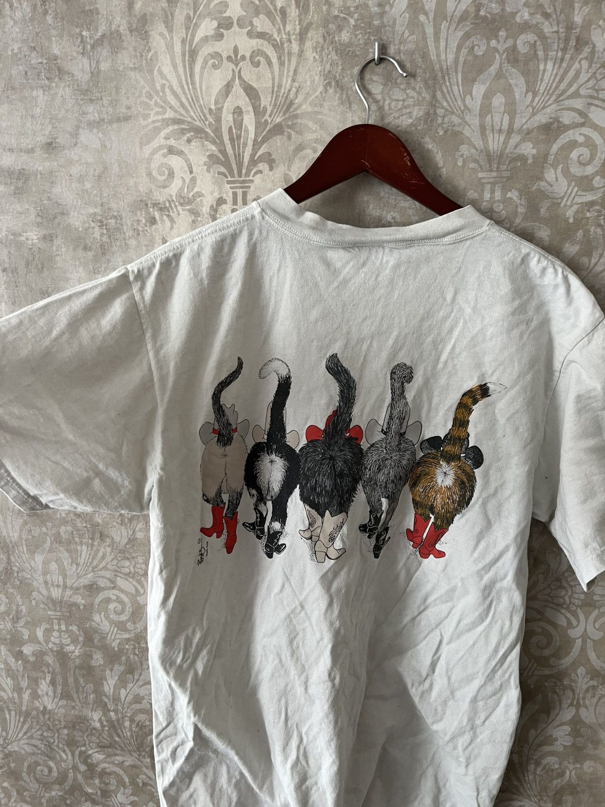 Tultex Vintage 90s Tultex Cowboy Cats Boots Graphic T-Shirt USA Size US L / EU 52-54 / 3 - 9 Thumbnail