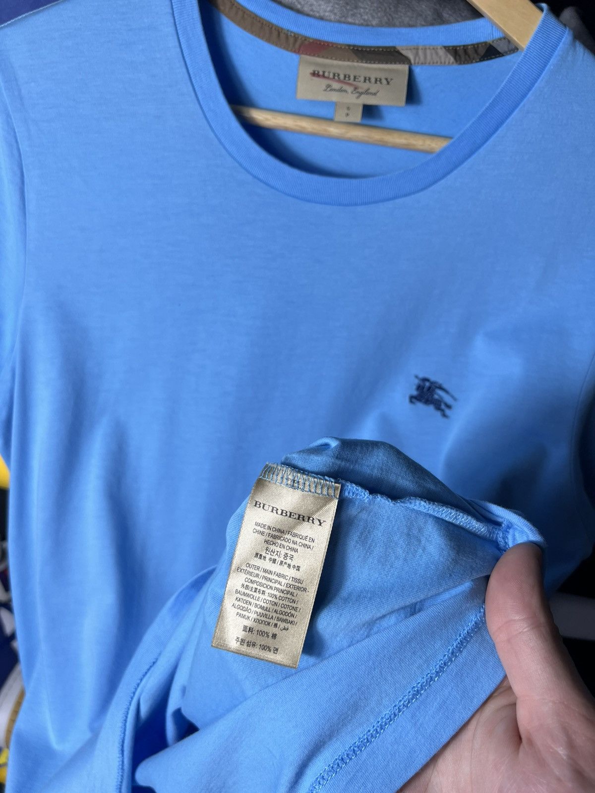 Burberry 👕 Burberry London England Logo T-Shirt — Light Blue — Size S Size US S / EU 44-46 / 1 - 7 Thumbnail