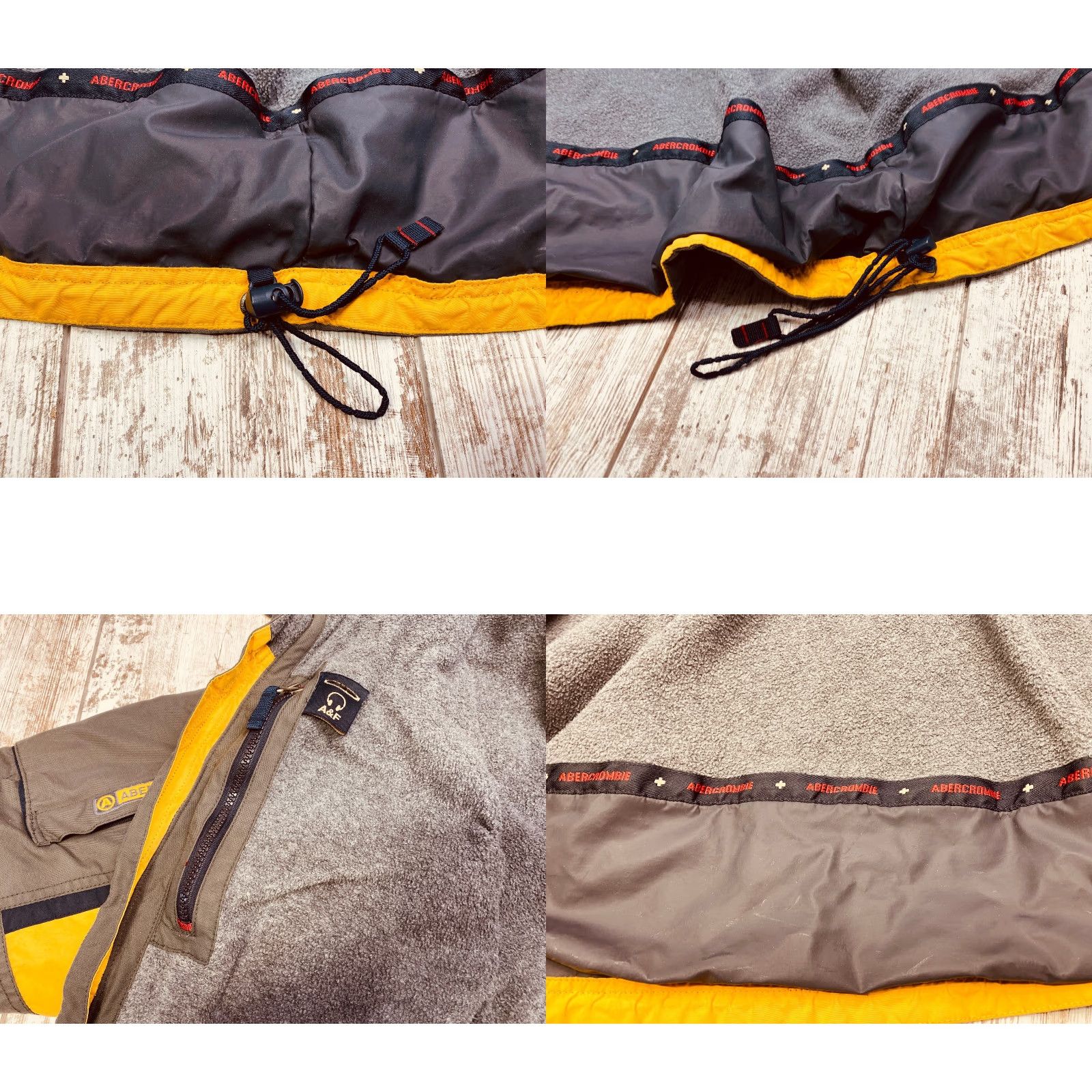 Abercrombie & Fitch Abercrombie & Fitch Full Zip Jacket Mens L Gray Yellow Coat Nylon Rain Lined Size US L / EU 52-54 / 3 - 9 Thumbnail