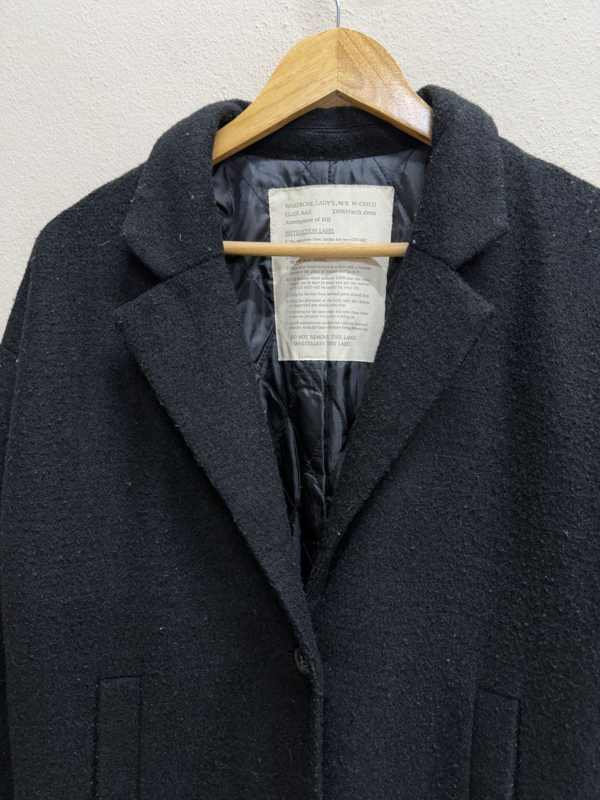 Japanese Brand Wardrobe Lady’s W/R W-Chico Atmosphere of 80s Wool Jacket Size M / US 6-8 / IT 42-44 - 17 Thumbnail