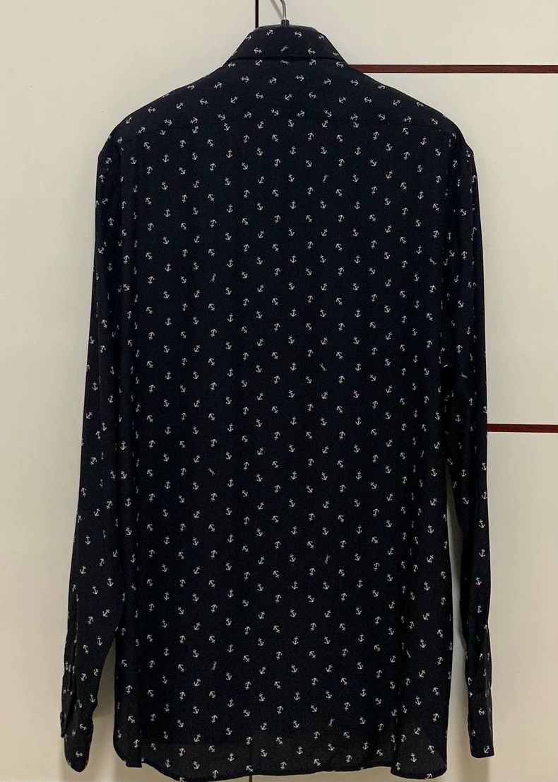 Saint Laurent Paris Saint laurent paris 20 FW mulberry silk anchor shirt 2506-N Size US XXS / EU 40 - 2 Thumbnail