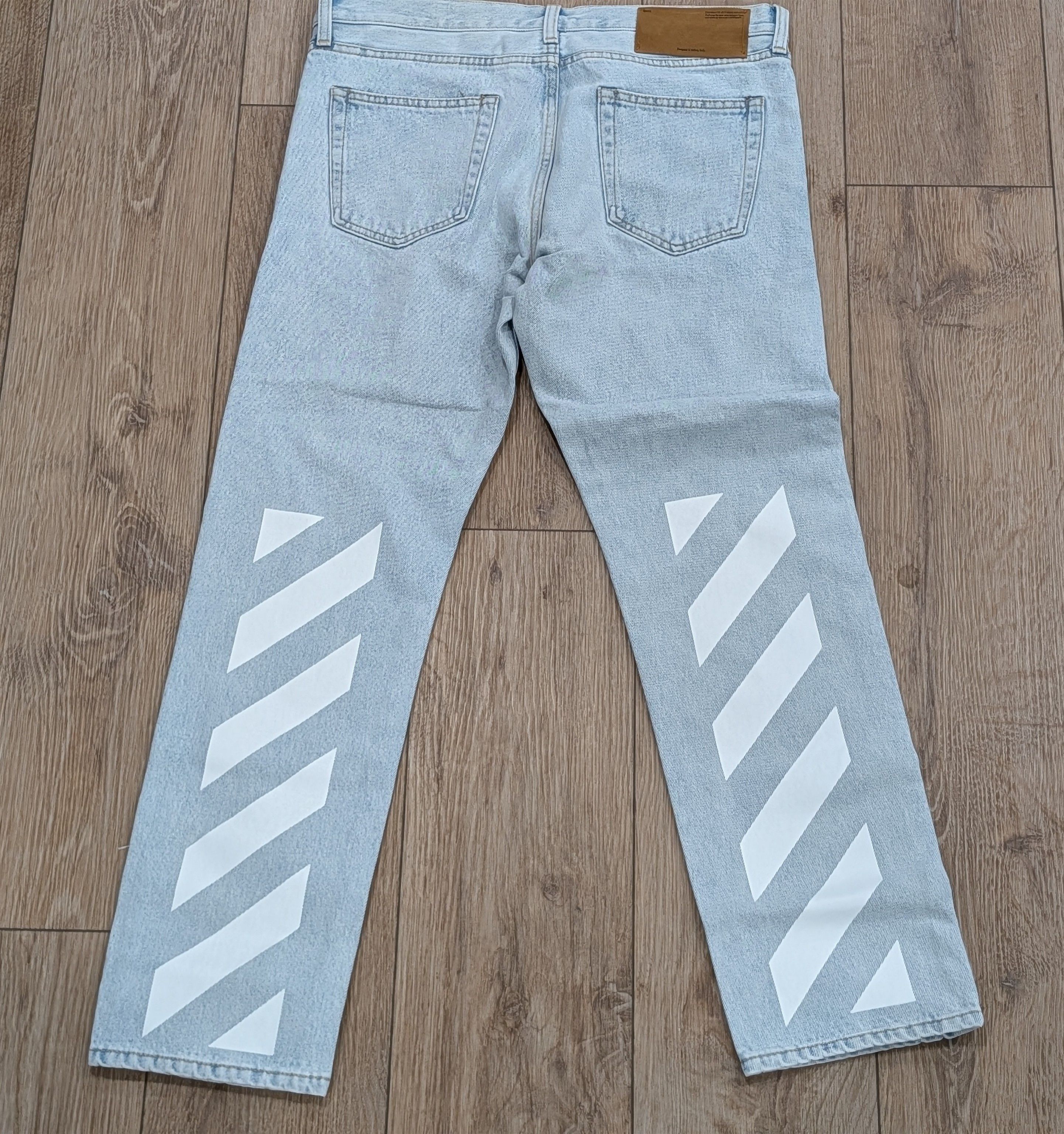Off-White OFF-WHITE Diagonal Tab Arrow Slim Fit Jeans Light Blue 34 Size US 34 / EU 50 - 3 Thumbnail