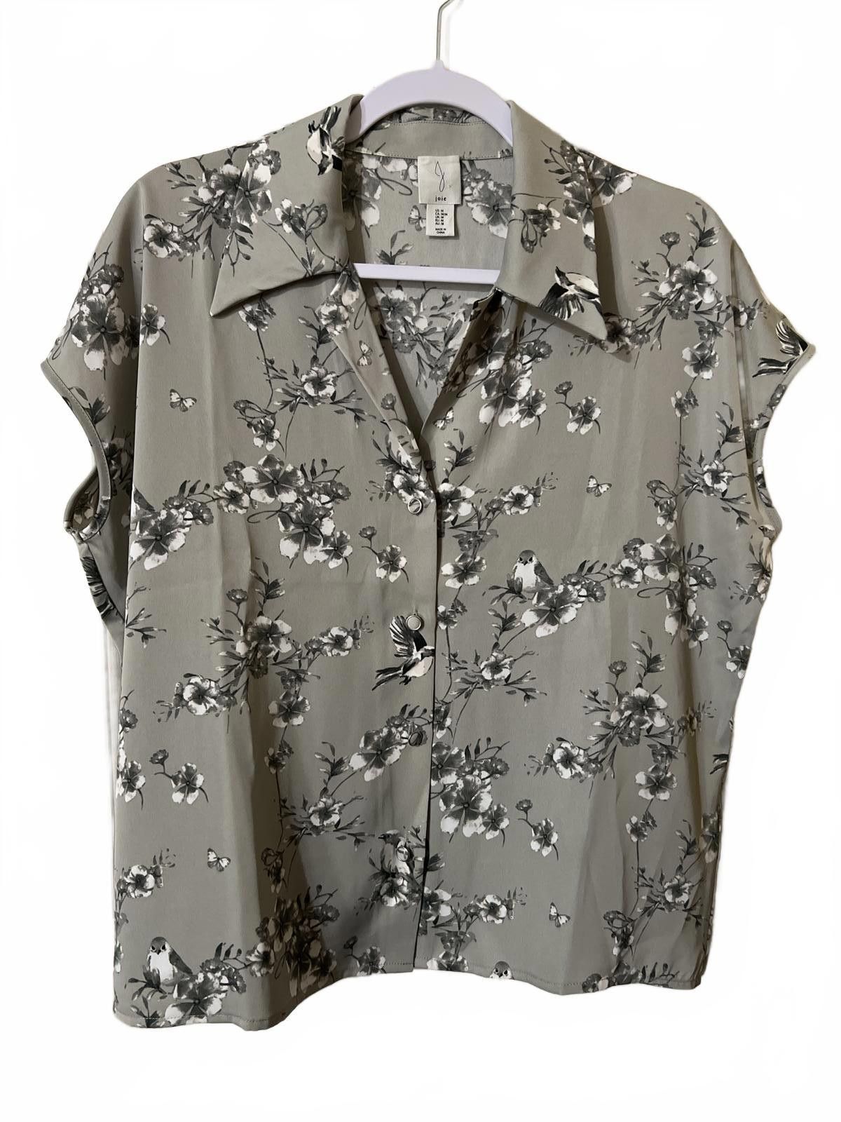 Jones New York Joie Women's Floral Button-Up Blouse Medium Size M / US 6-8 / IT 42-44 - 2 Thumbnail