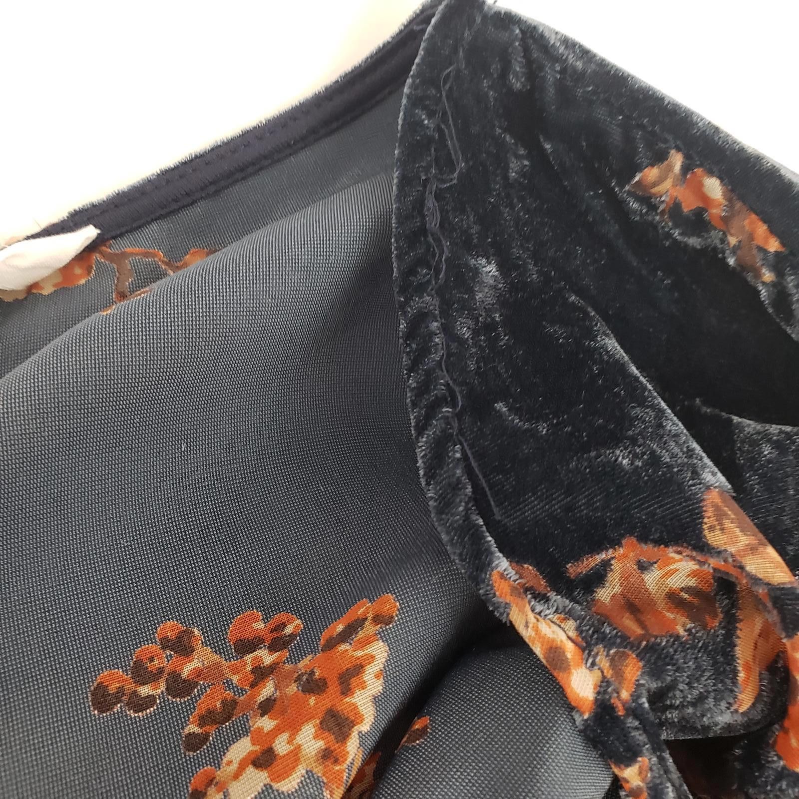 Designer Peach Love Floral Velvet Kimono - Size M Size M / US 6-8 / IT 42-44 - 2 Thumbnail