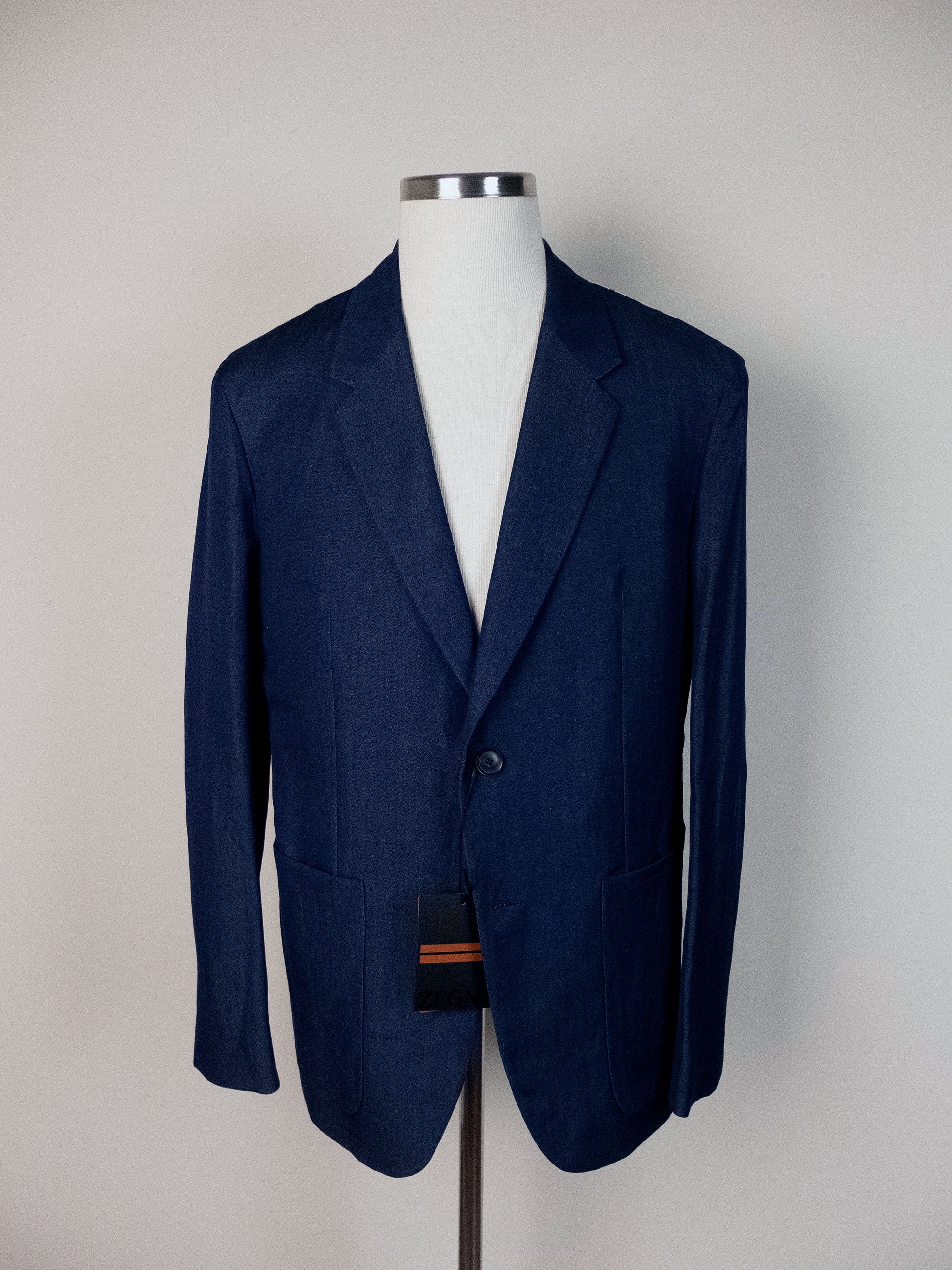 Ermenegildo Zegna ZEGNA Trofoe Summer navy blue wool linen blazer 42R Size 42R - 1 Thumbnail