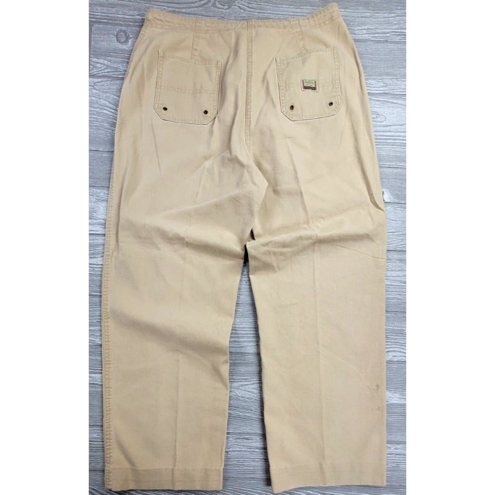 Ralph Lauren Lauren Ralph Lauren Women Pants 14 High Waist Drawstring Canvas Beige 34x28 Size 36" / US 14 / IT 50 - 2 Thumbnail
