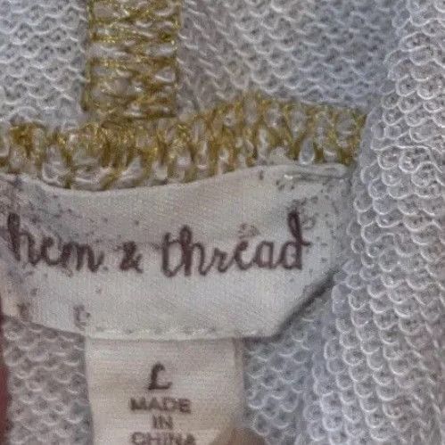 Vintage Hem & Thread Women’s Pullover Hoodie Size Large Cream Mustard Yellow Size L / US 10 / IT 46 - 5 Thumbnail