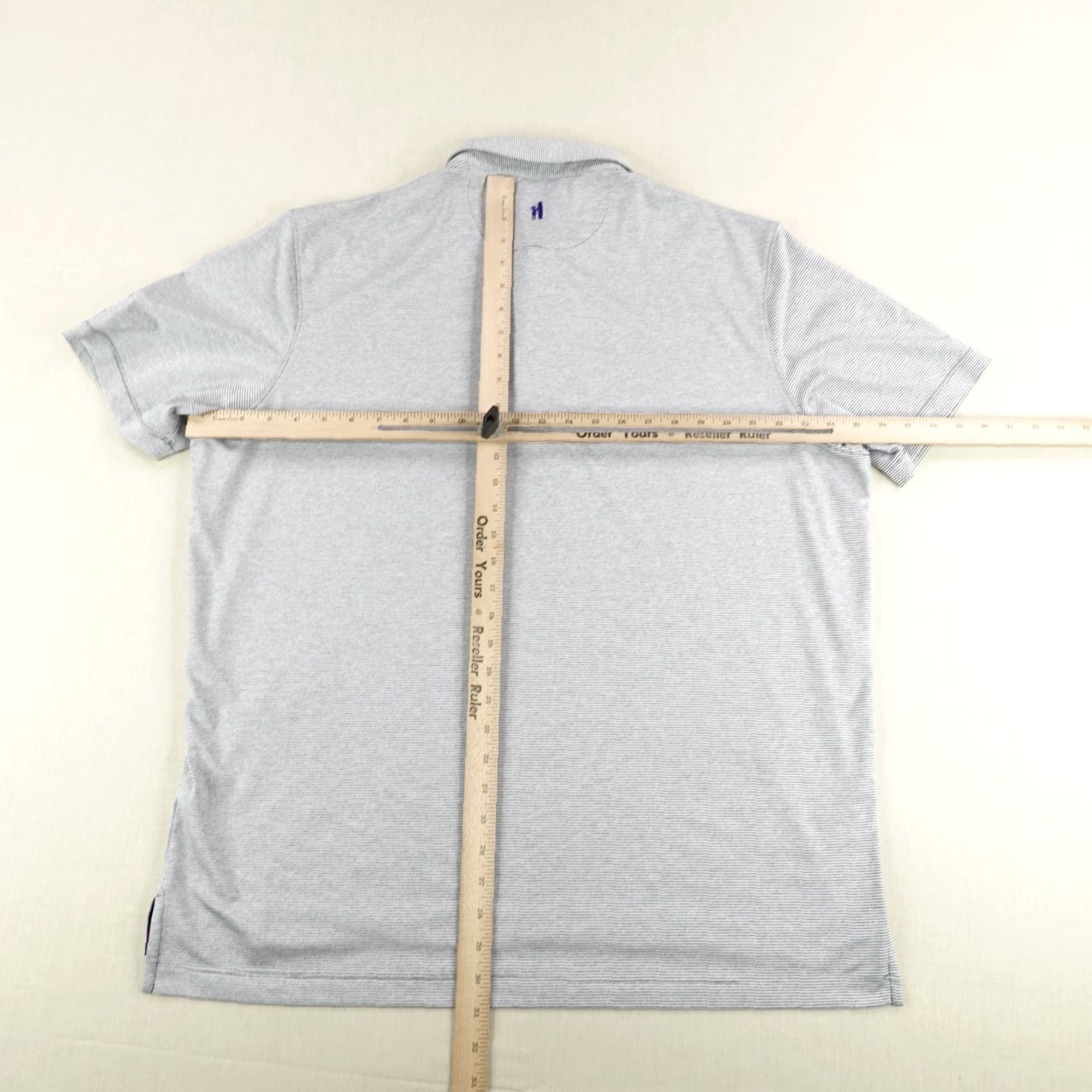 johnnie-O VINTAGE Johnnie-O Polo Shirt Mens XL Gray White Stripes Performance The Port Golf Club Size US XL / EU 56 / 4 - 6 Thumbnail
