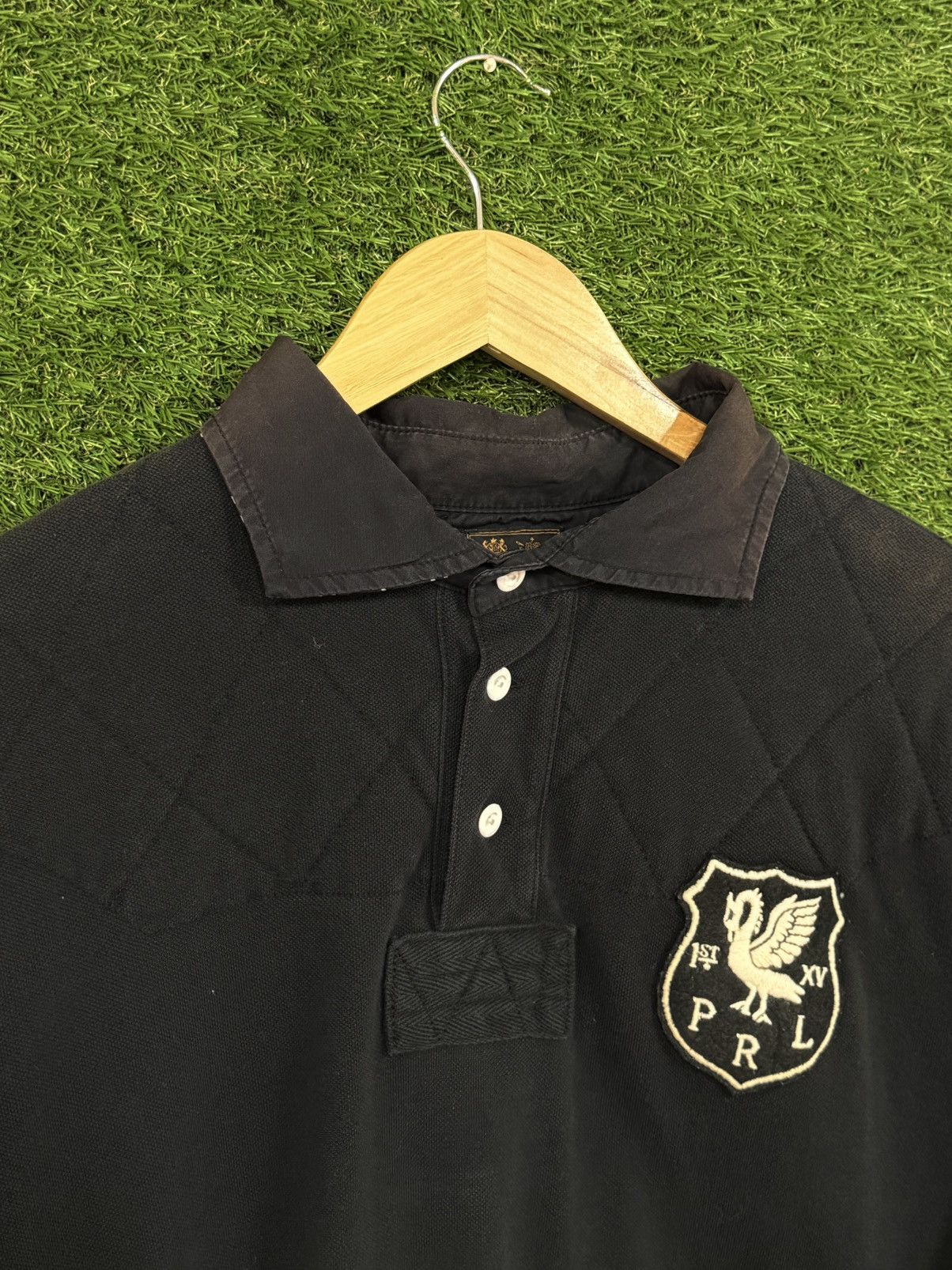 Polo Ralph Lauren Polo Ralph Lauren Patchwork #15 Polo Shirt Black White XL Size US XL / EU 56 / 4 - 5 Thumbnail