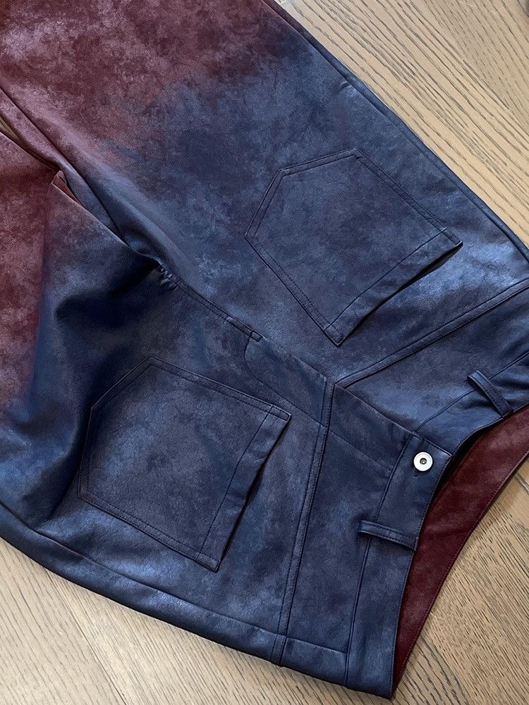 Japanese Brand × Vintage Avant garde reverse front washed pu leather gradient pants Size US 32 / EU 48 - 5 Thumbnail