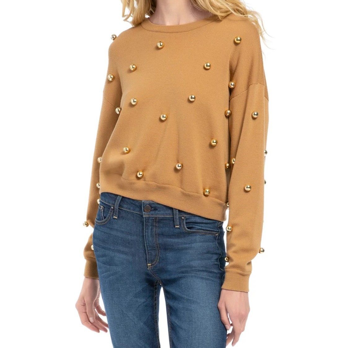 Alice + Olivia Gleeson Metal Ball Pullover Sweater size M NWT MSRP $495 Size M / US 6-8 / IT 42-44 - 3 Thumbnail