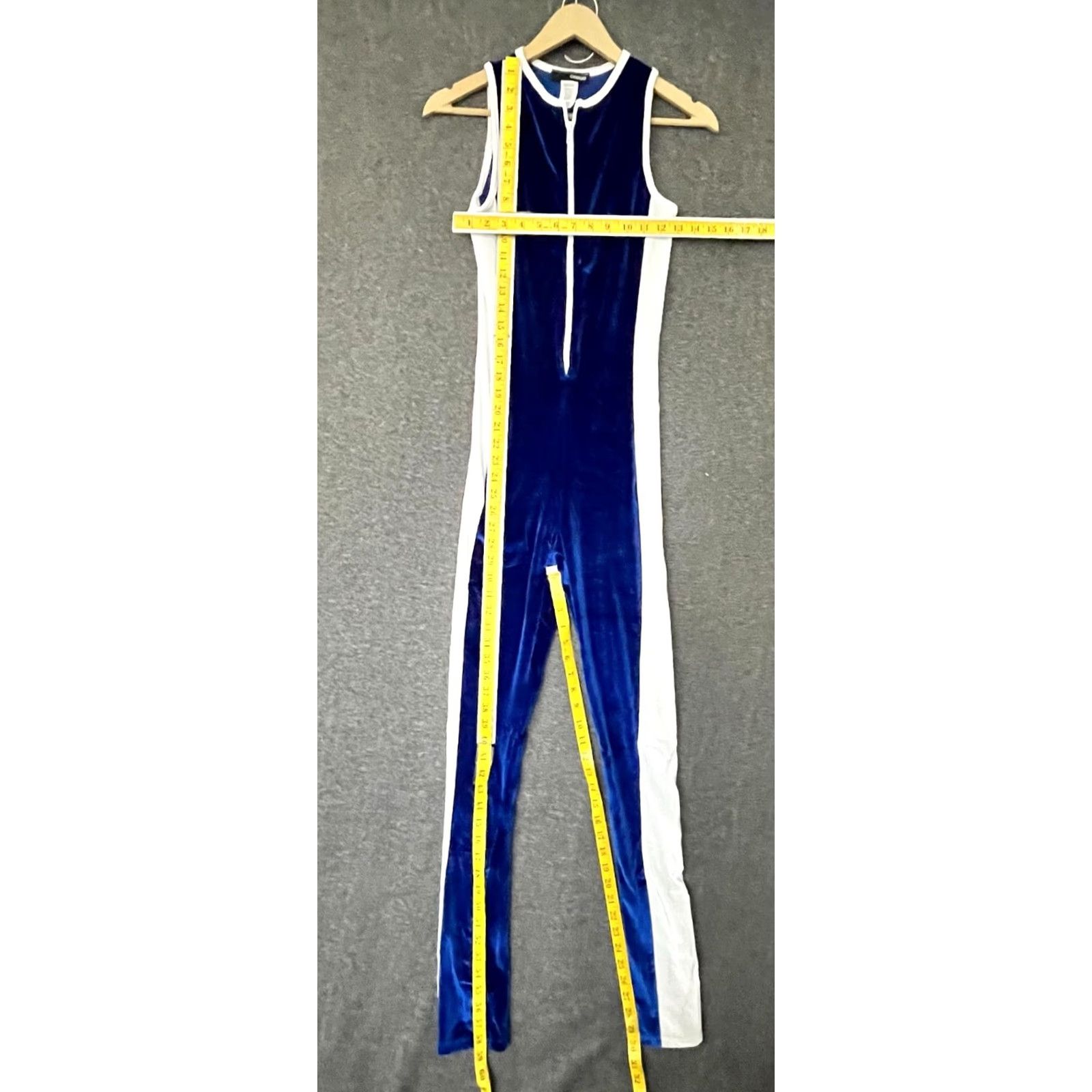 Vintage Codigo Women's Yoga Sleeveless Tight 1/4 Zip Round Neck Blue Jumpsuit Size M Size 32" / US 10 / IT 46 - 4 Thumbnail