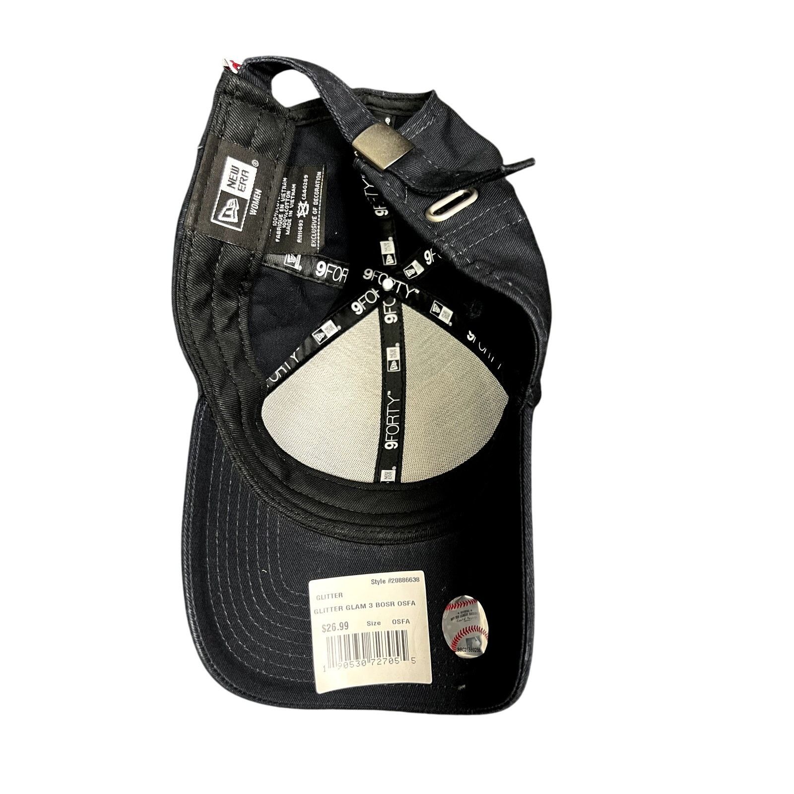 New Era NWT Women's New Era Glitter Boston Red Sox Navy Strapback Size ONE SIZE - 7 Thumbnail