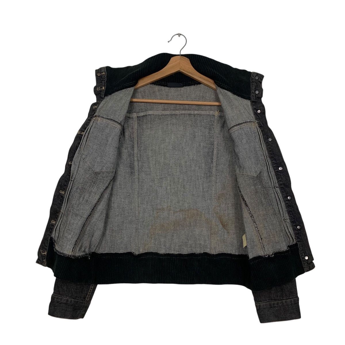 Japanese Brand A/T Atsuro Tayama Trucker Hybrid Denim Jacket #2699-C121 Size S / US 4 / IT 40 - 11 Thumbnail