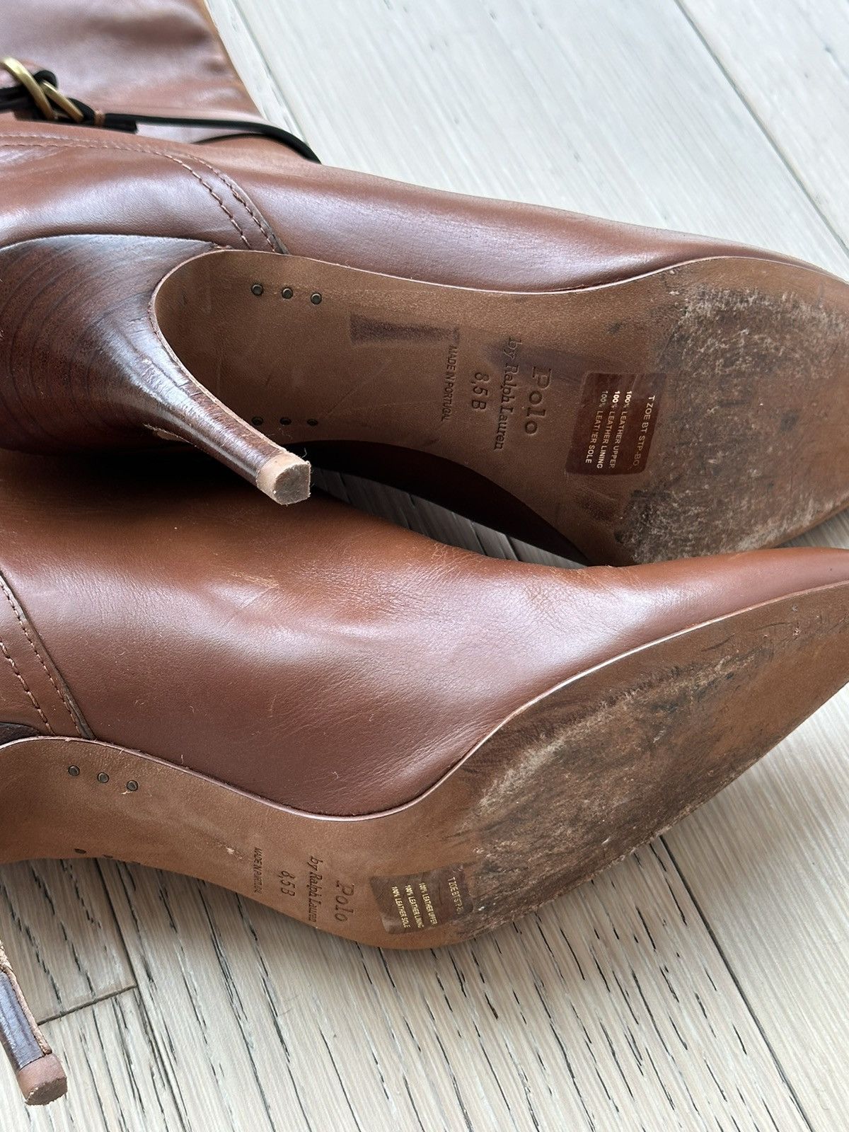 Polo Ralph Lauren Ralph Lauren Brown Leather Boots Size US 8.5 / IT 38.5 - 6 Thumbnail