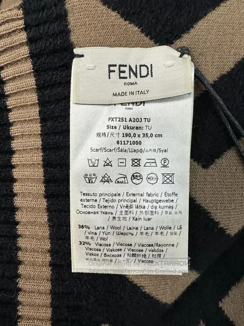 Fendi Fendi Classic Brown Monogrammed Monogram Logo Scarf Size ONE SIZE - 4 Thumbnail