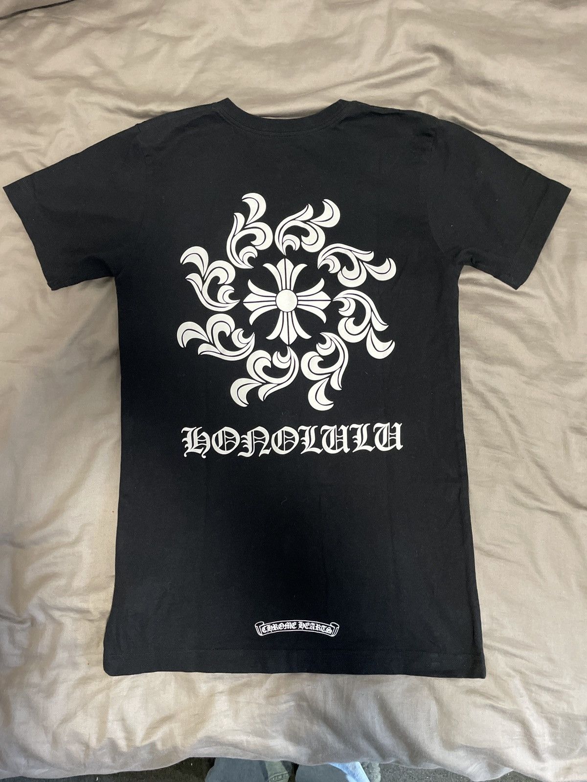 image of Sold Chrome Hearts Honolulu Black Tee T Shirt, Men's (Size Small)