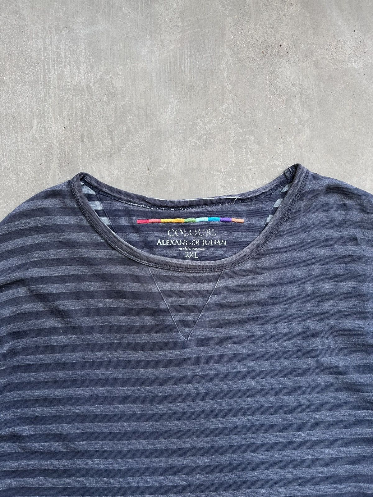 Alexander Julian × Colours Colours Striped Grunge Tee Kurt Cobain Style Size US XL / EU 56 / 4 - 2 Thumbnail