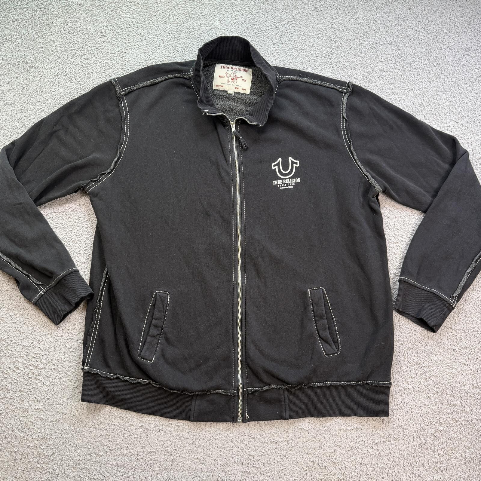 True Religion True Religion Big T World Tour Zip Mock Neck Jacket 2XL Size US XXL / EU 58 / 5 - 1 Thumbnail