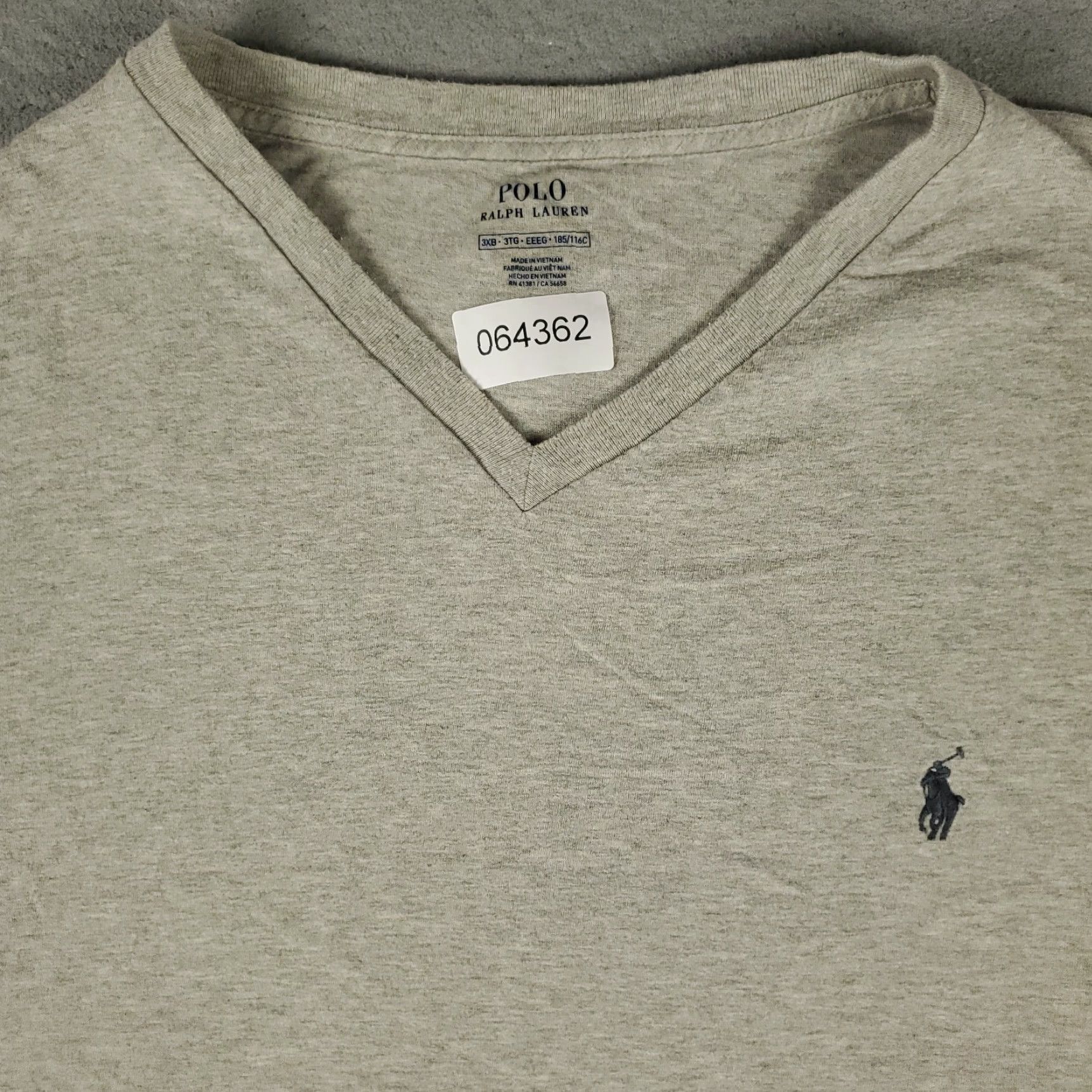 Ralph Lauren Ralph Lauren T Shirt Mens Big 3X Gray V Neck Pony Casual Short Sleeve Shirt Mens 3XB Gray Size US XXL / EU 58 / 5 - 2 Thumbnail