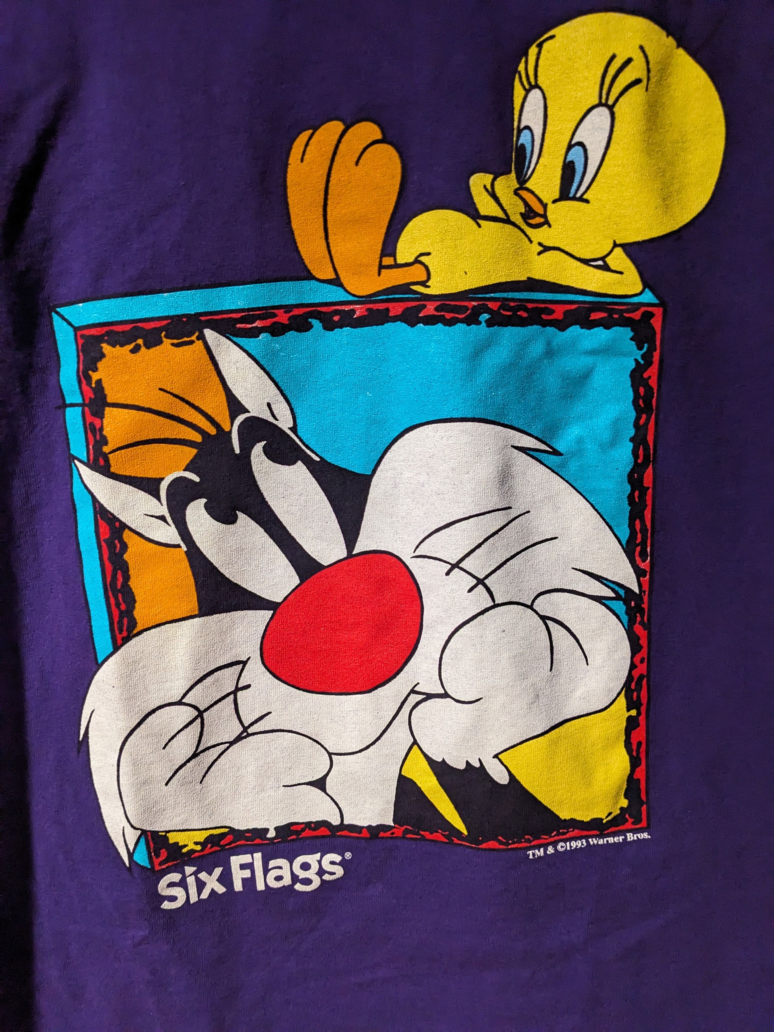 Cartoon Network × Vintage Vintage 1993 Silvestre and Tweety Bird Six Flags T-Shirt Size US L / EU 52-54 / 3 - 2 Thumbnail