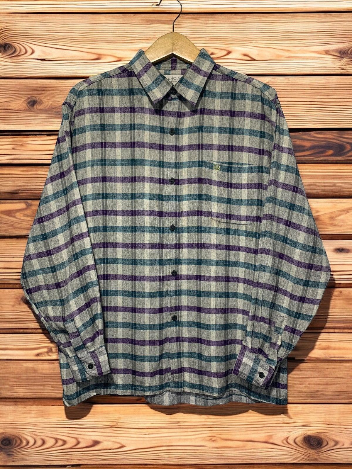 Balenciaga 90s Balenciaga flannel plaid shirt Size US M / EU 48-50 / 2 - 1 Thumbnail