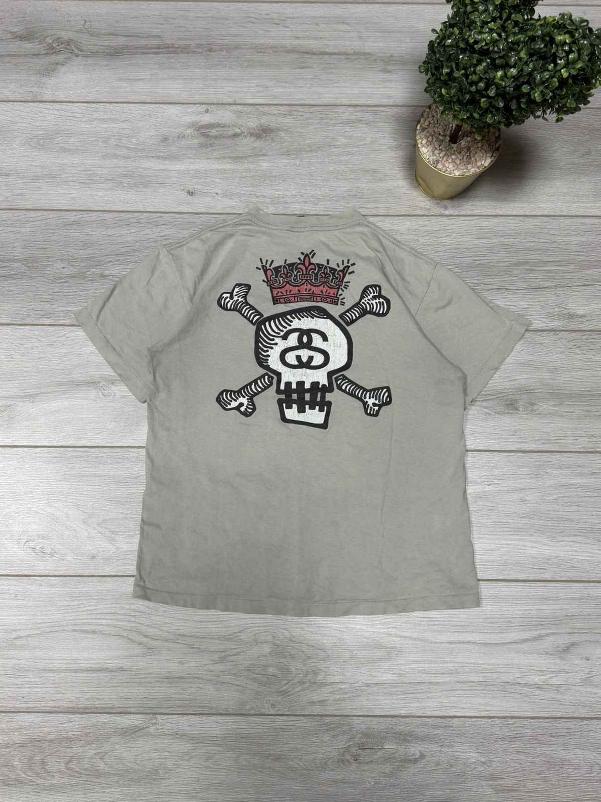 Stussy USA ☠️ SS big logo skull tee shirt vintage