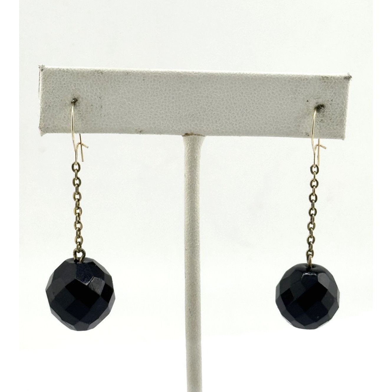 Vintage Vintage black crystal chain dangle drop earrings Size ONE SIZE - 1 Thumbnail