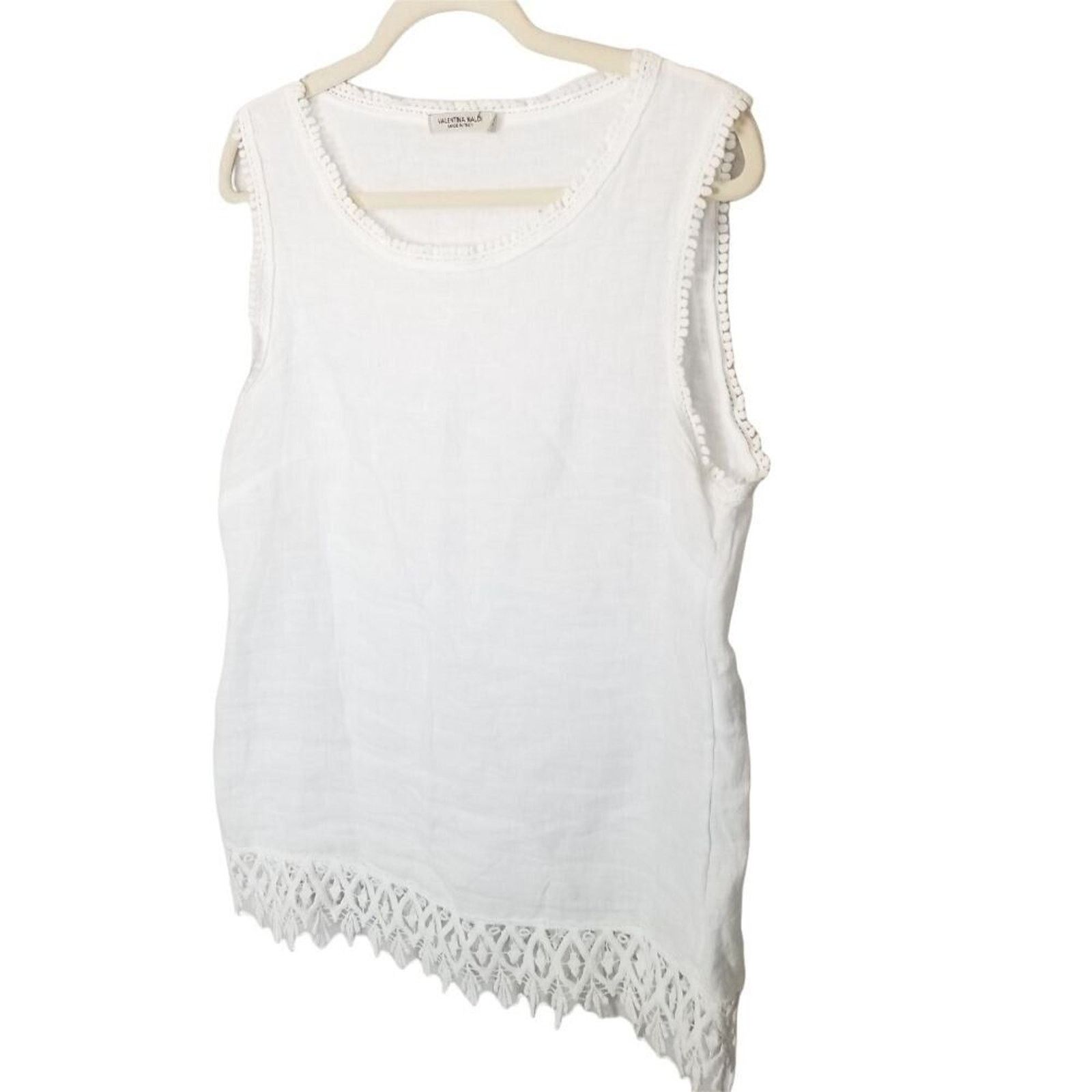 Anne & Valentin Valentina Naldi Tank Top Women M White Minimalist Coastal Size M / US 6-8 / IT 42-44 - 4 Thumbnail