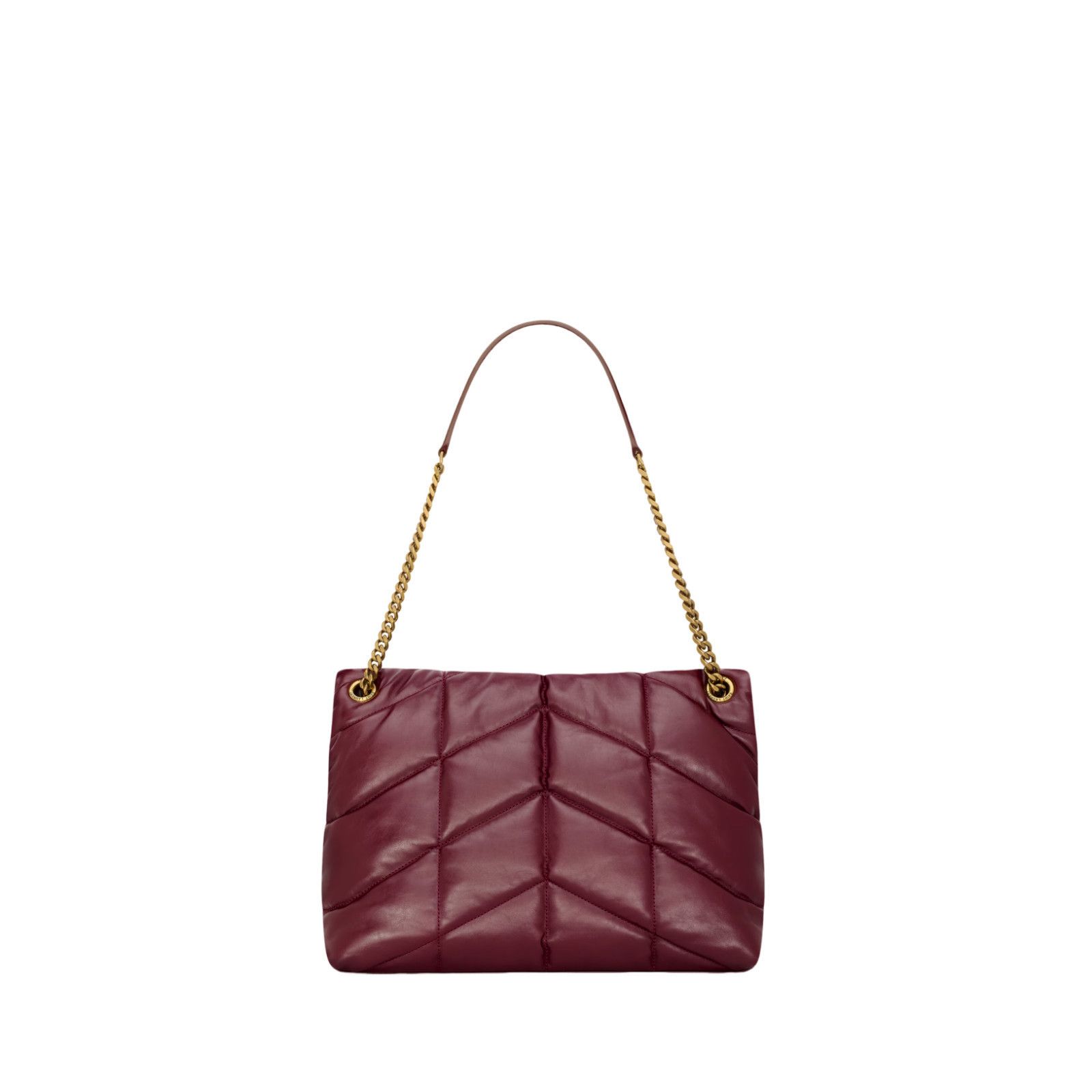 Saint Laurent Paris SAINT LAURENT Puffer Medium $4300 Dark Ruby Shiny Leather Sh Size ONE SIZE - 2 Thumbnail