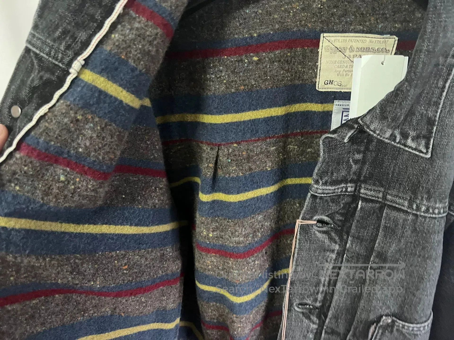 &SONS gypsy&sons Black Washed Padded Denim Jacket. Size US M / EU 48-50 / 2 - 6 Thumbnail