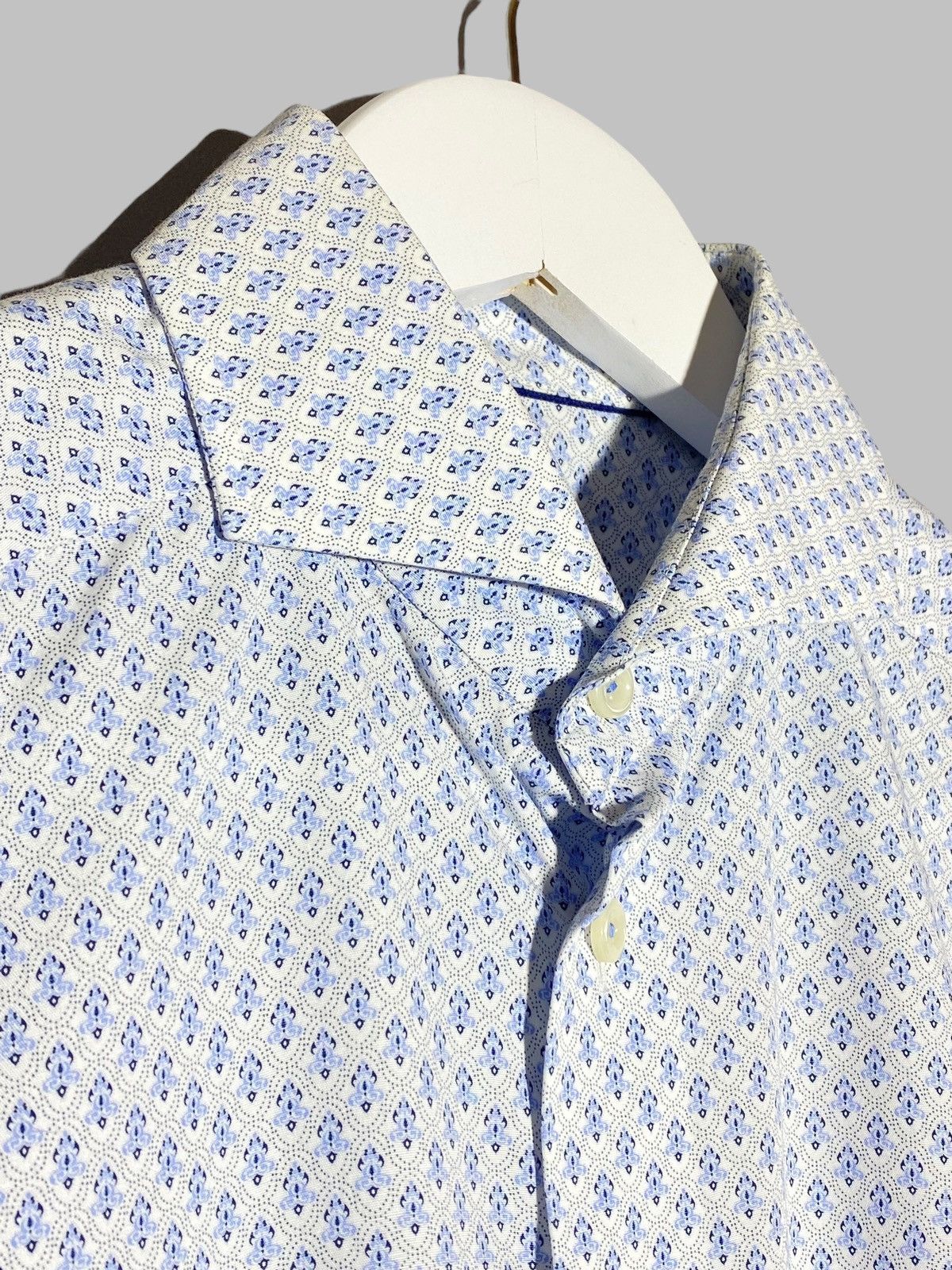 Eton Eton Slim Fit Filigree Pattern Poplin Cotton Shirt Size US M / EU 48-50 / 2 - 5 Thumbnail