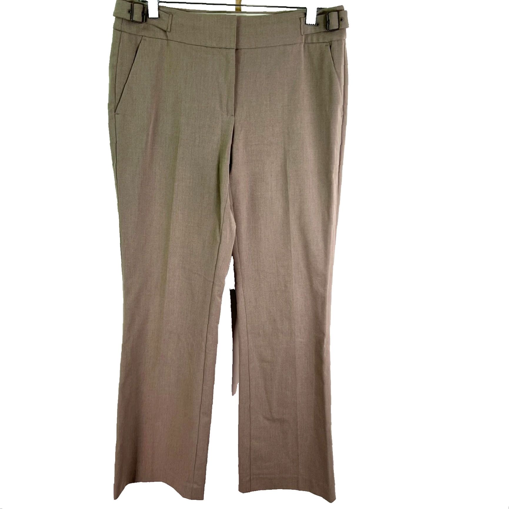 Ann Taylor Ann Taylor Loft Julie Trouser Pants Womens Size 6 Beige 32X33 Stretch Wide Leg 90s City Preppy Size 28" / US 6 / IT 42 - 2 Thumbnail
