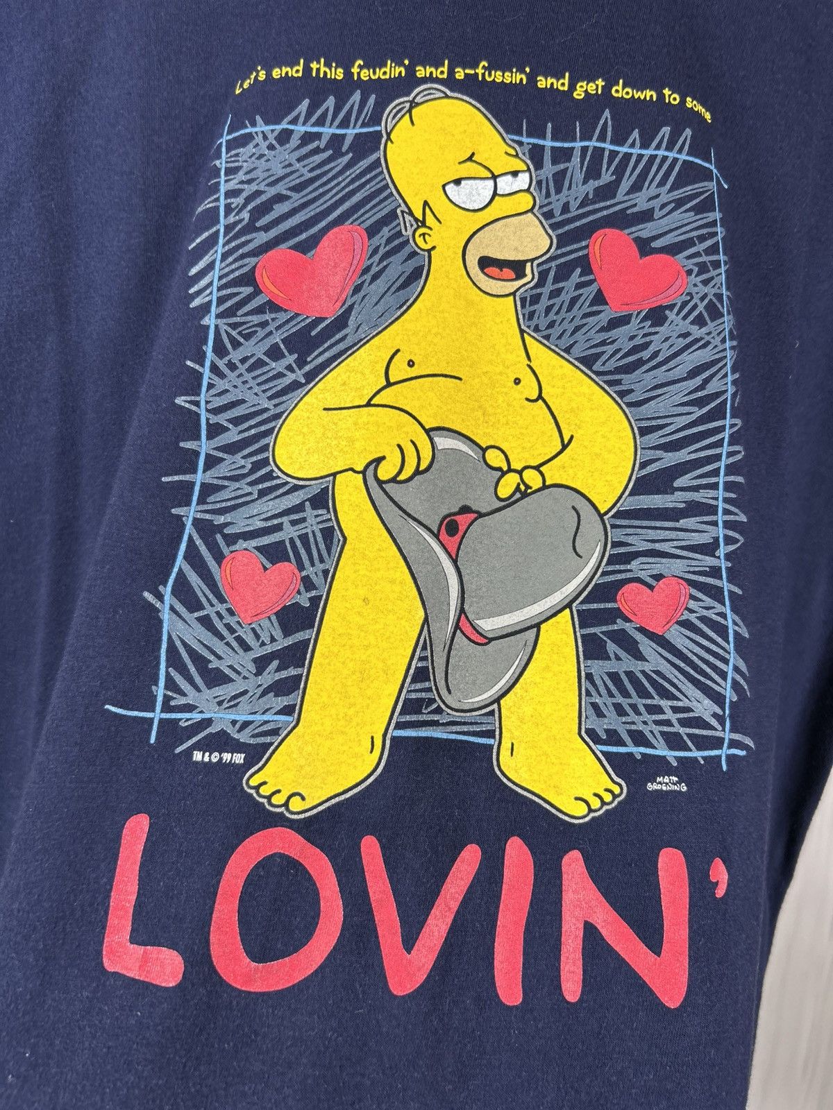 Vintage Vintage 1999 The Simpsons Homer Lovin T-Shirt Lets End … Size US M / EU 48-50 / 2 - 5 Thumbnail
