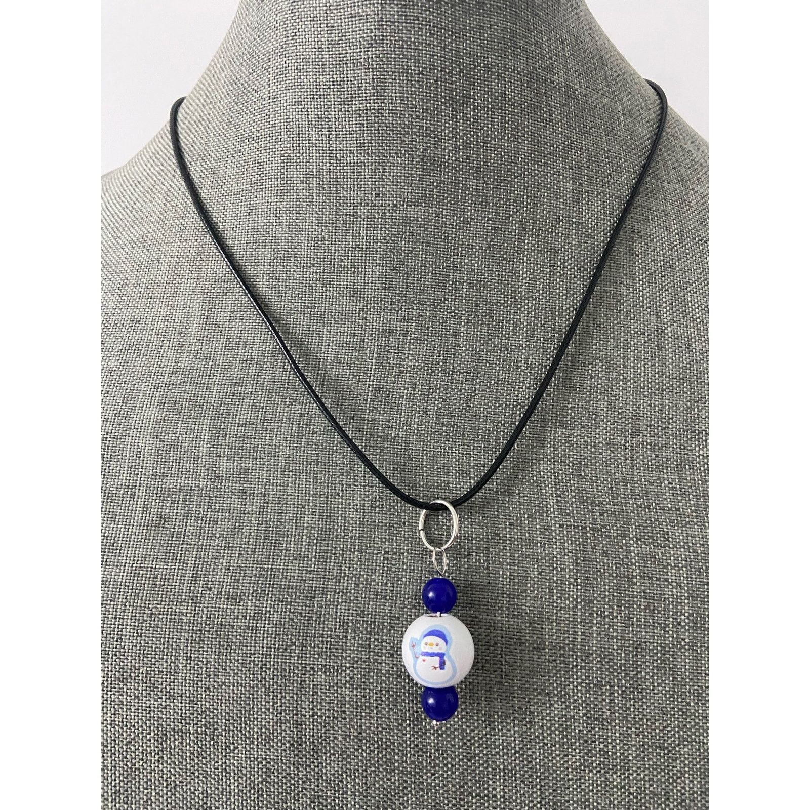 Handmade snowman pendant necklace Size ONE SIZE - 1 Thumbnail